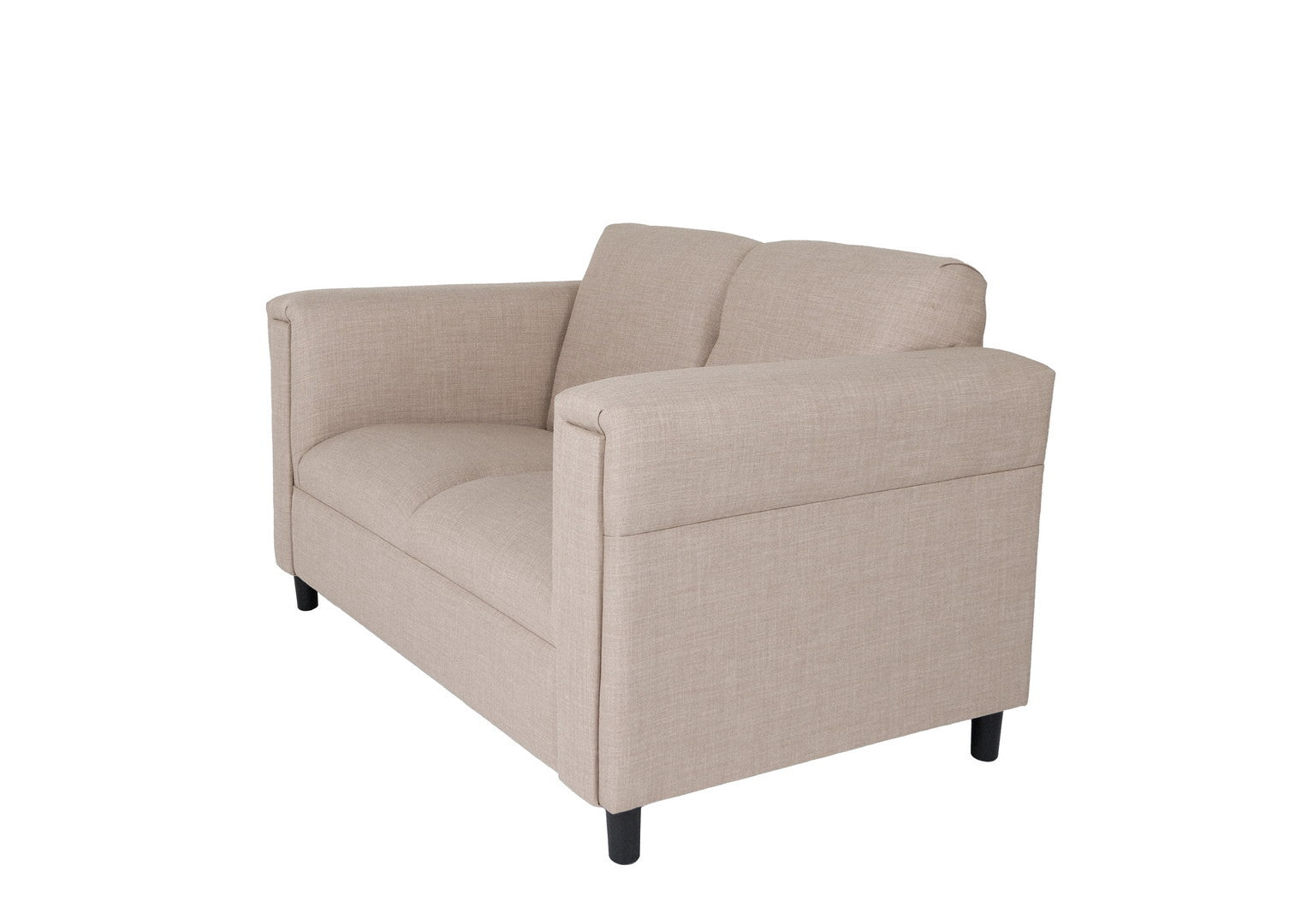 72" Deep Taupe and Black Polyester Blend Love Seat