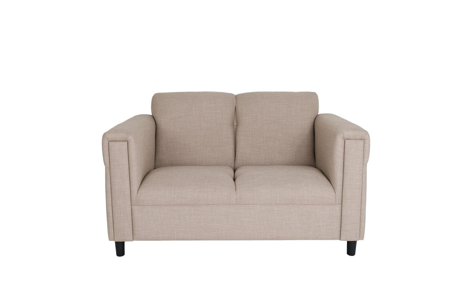 54" Deep Taupe And Black Loveseat