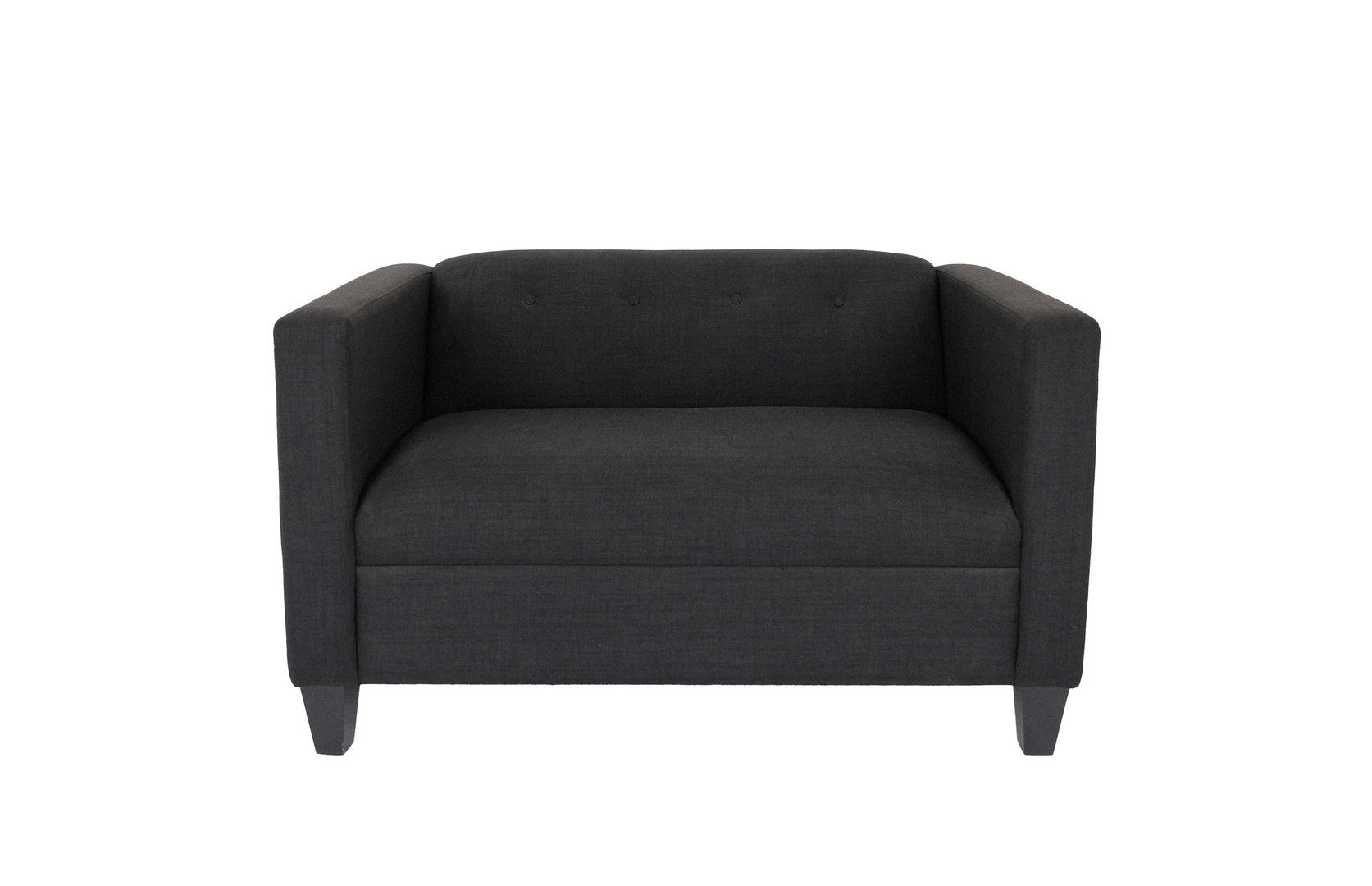 80" Black and Dark Brown Polyester Blend Love Seat