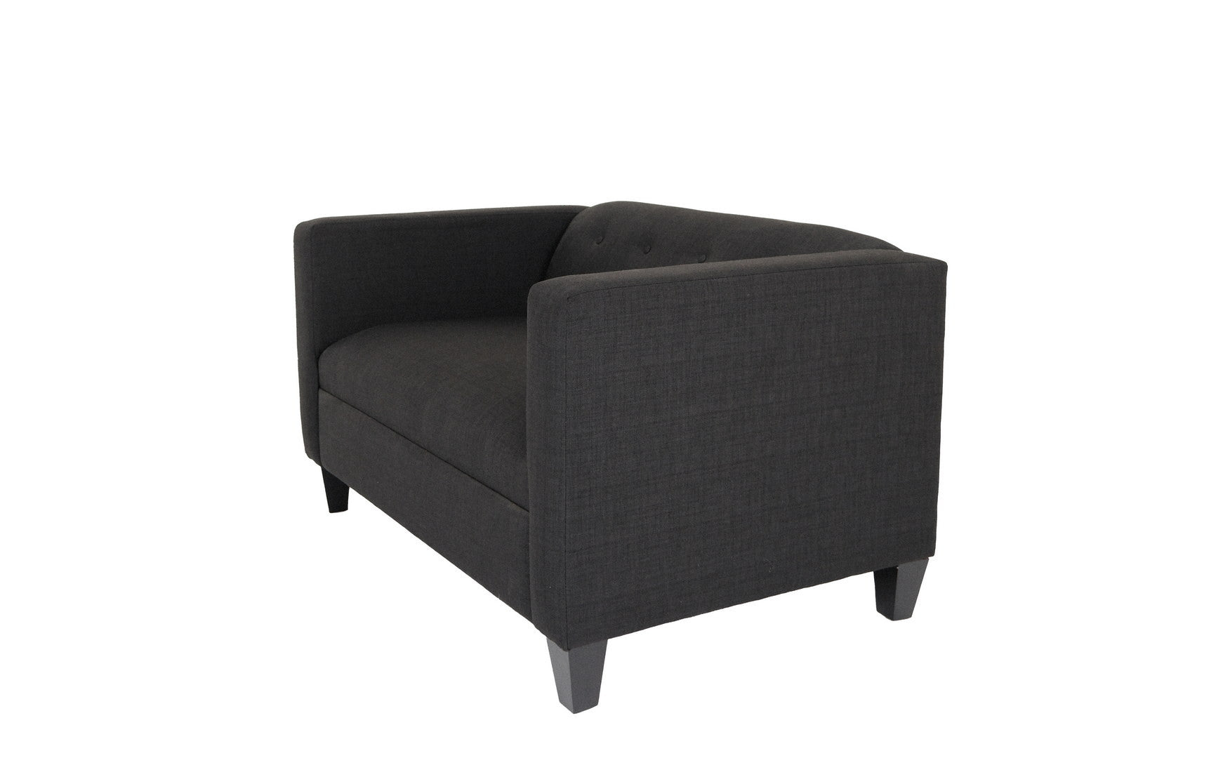 80" Black and Dark Brown Polyester Blend Love Seat