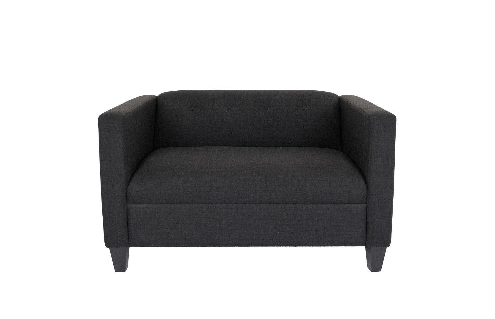 80" Black and Dark Brown Polyester Blend Love Seat