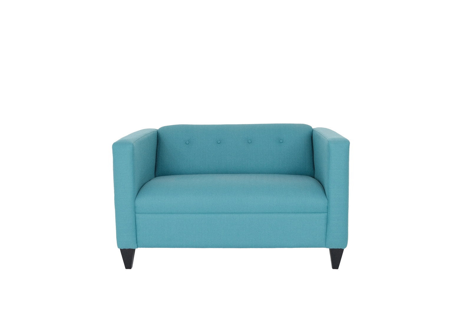 50" Teal Blue Dark Brown Polyester Blend Love Seat