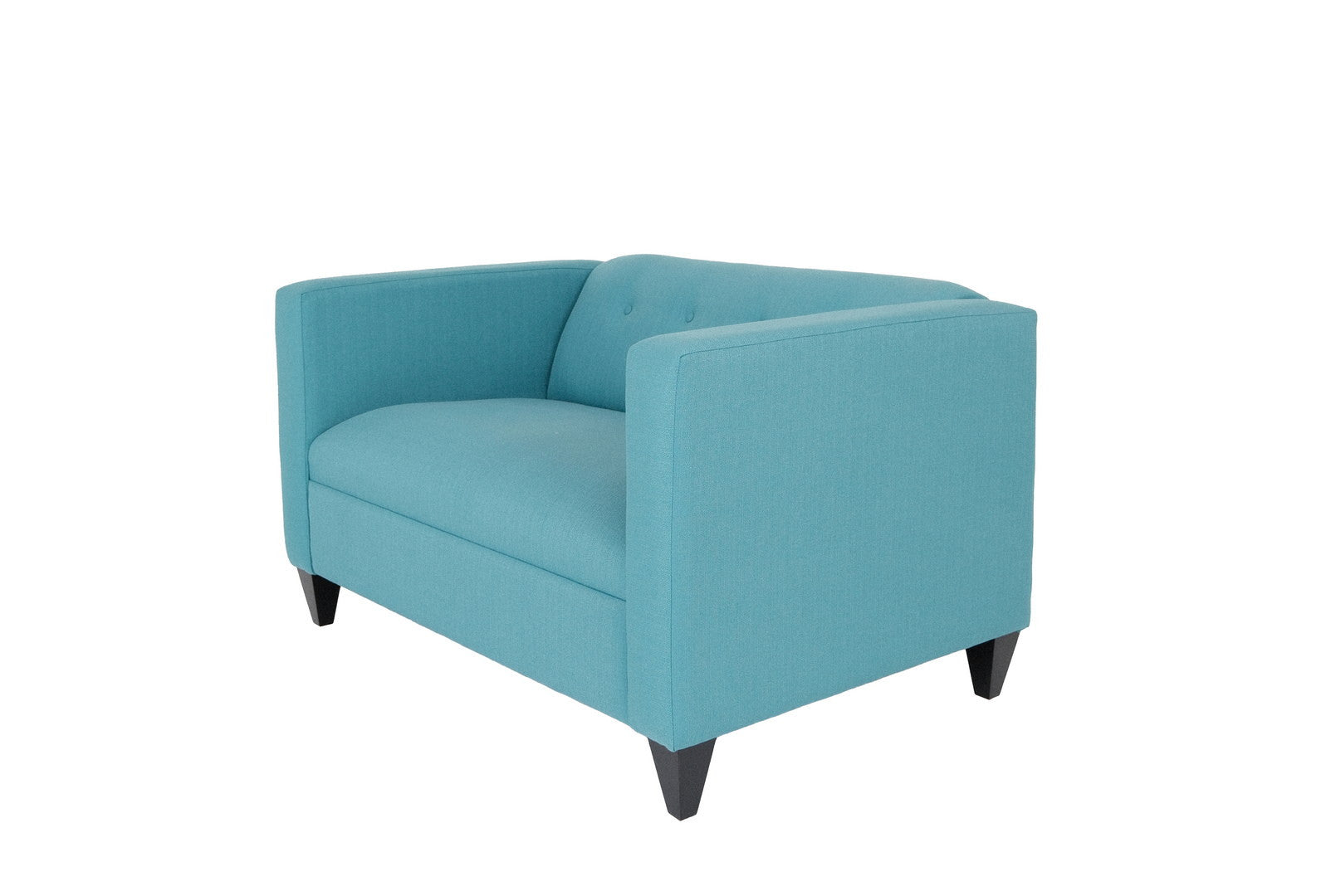 50" Teal Blue Dark Brown Polyester Blend Love Seat