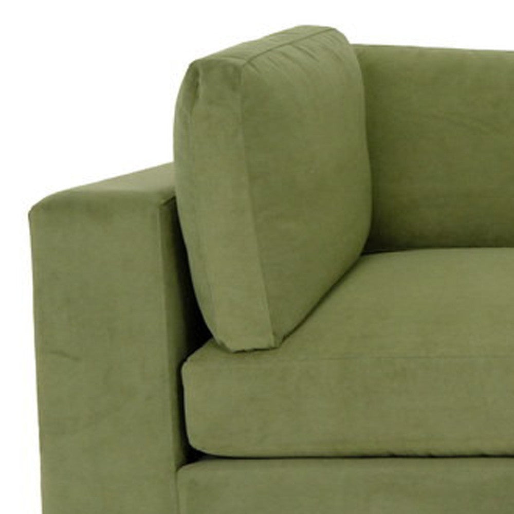 84" Forest Green and Dark Brown Love Seat