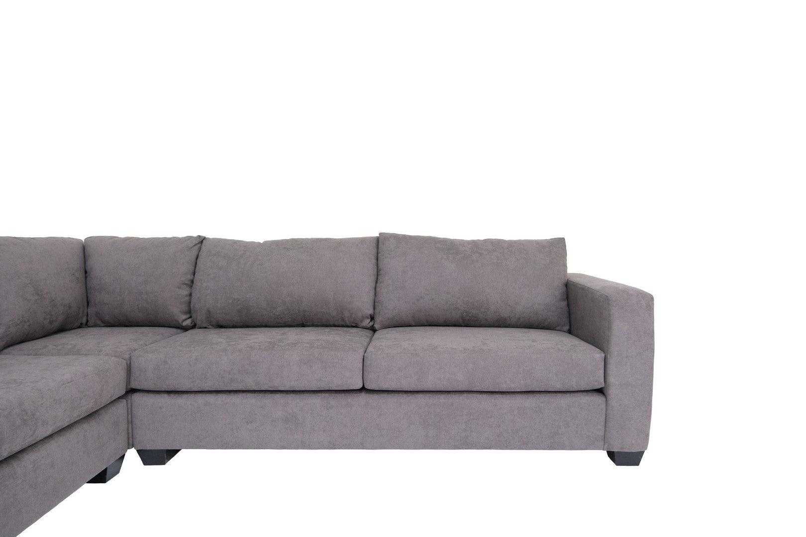 Gray Polyester Blend L Shaped Three Piece Corner Sectional