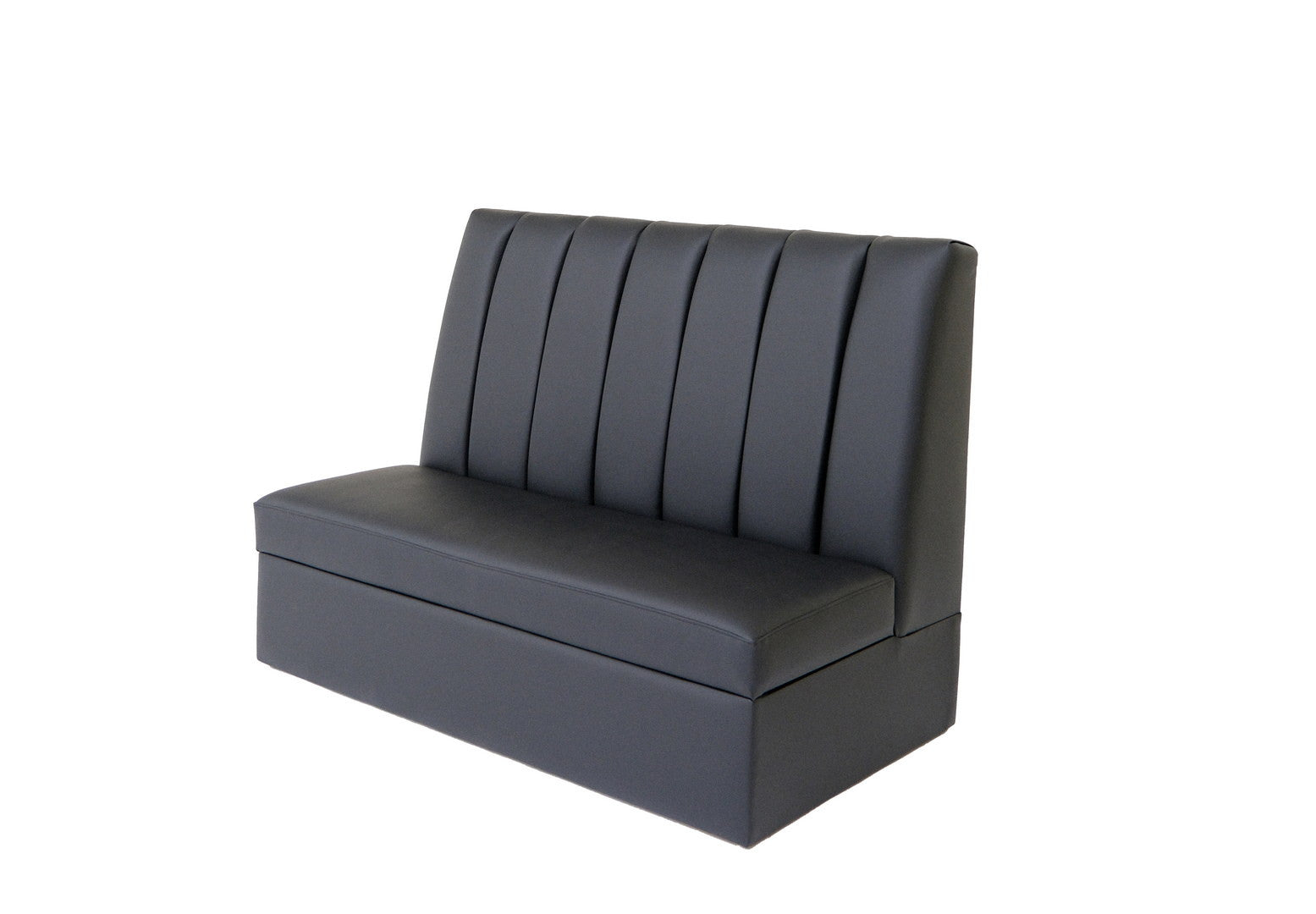 48" Black Faux Leather Armless Love Seat