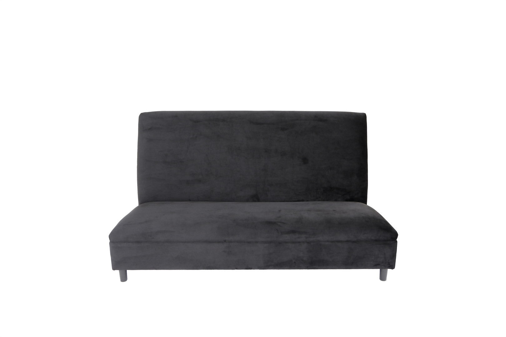 34" Black and Silver Velvet Love Seat