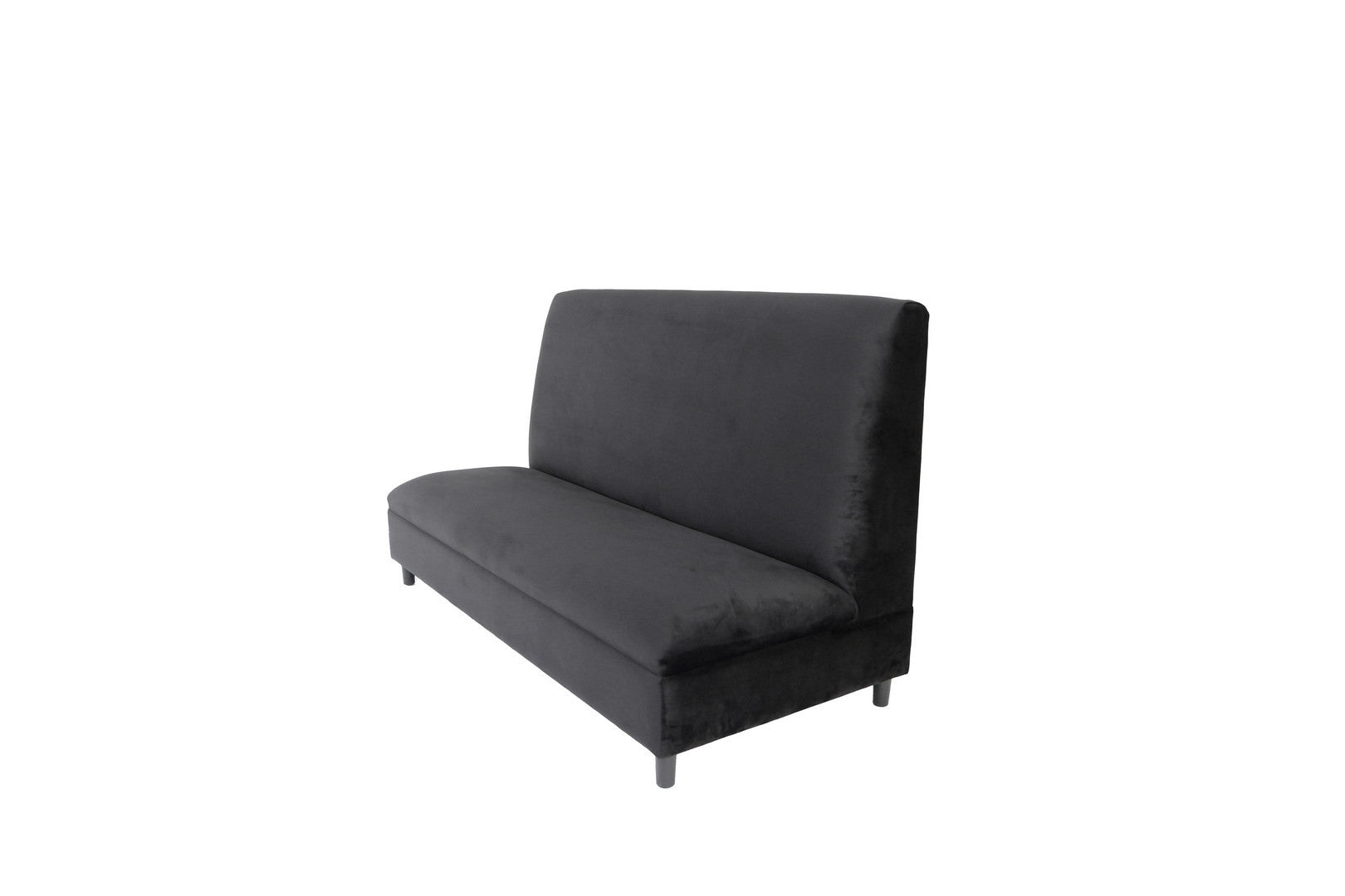 34" Black and Silver Velvet Love Seat