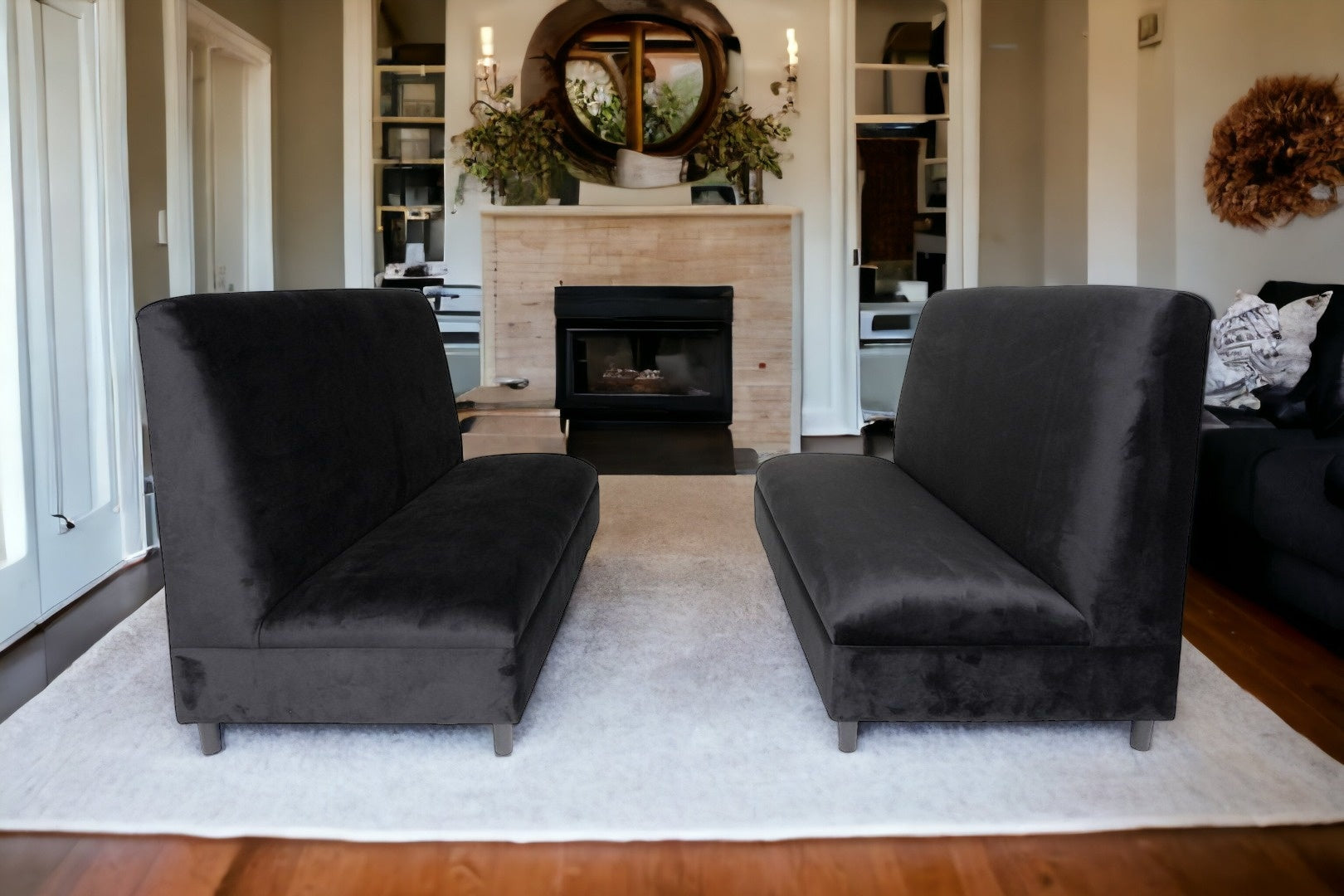 Two Piece Black Seating Set