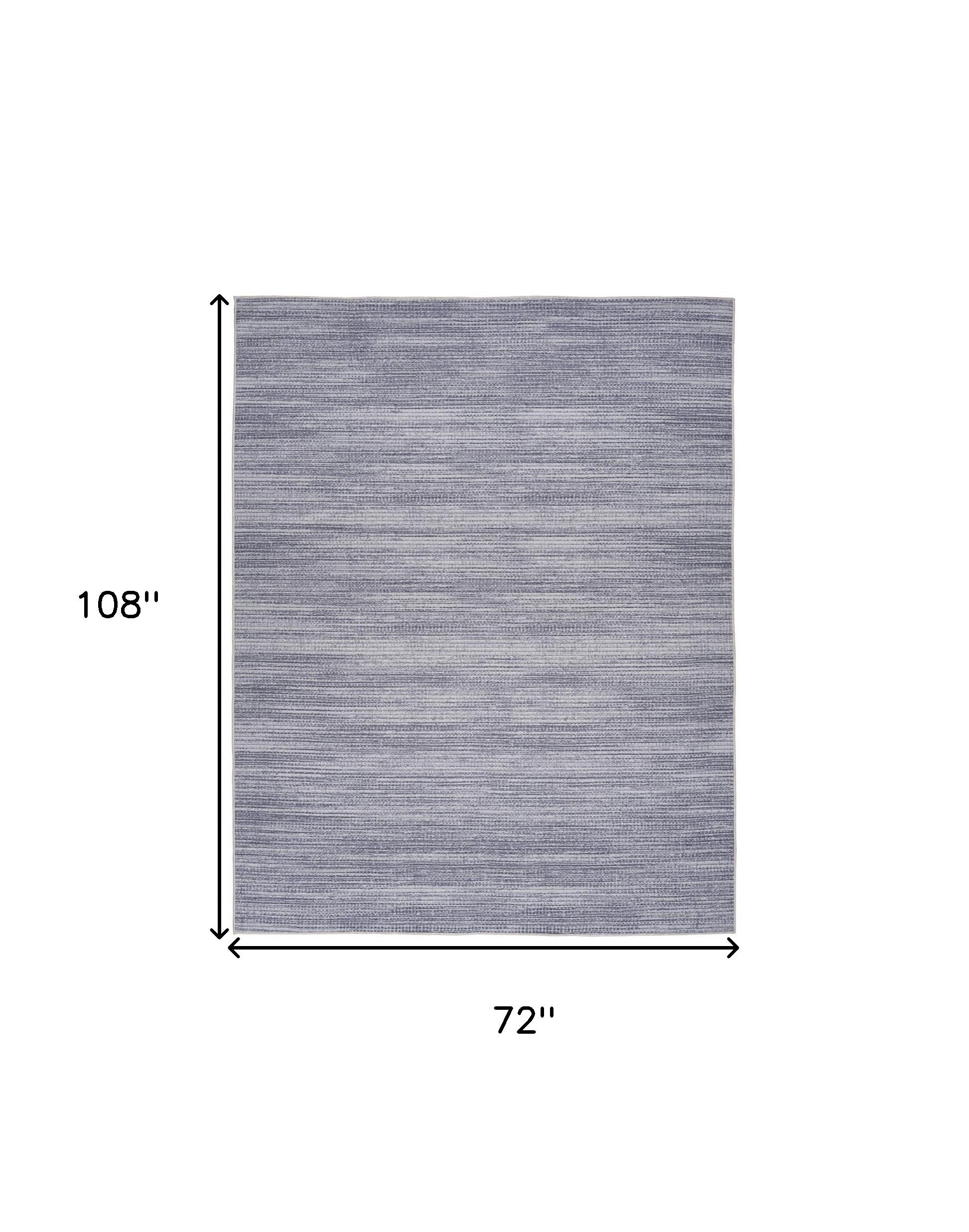 6' x 9' Gray and Ivory Abstract Power Loom Washable Non Skid Area Rug