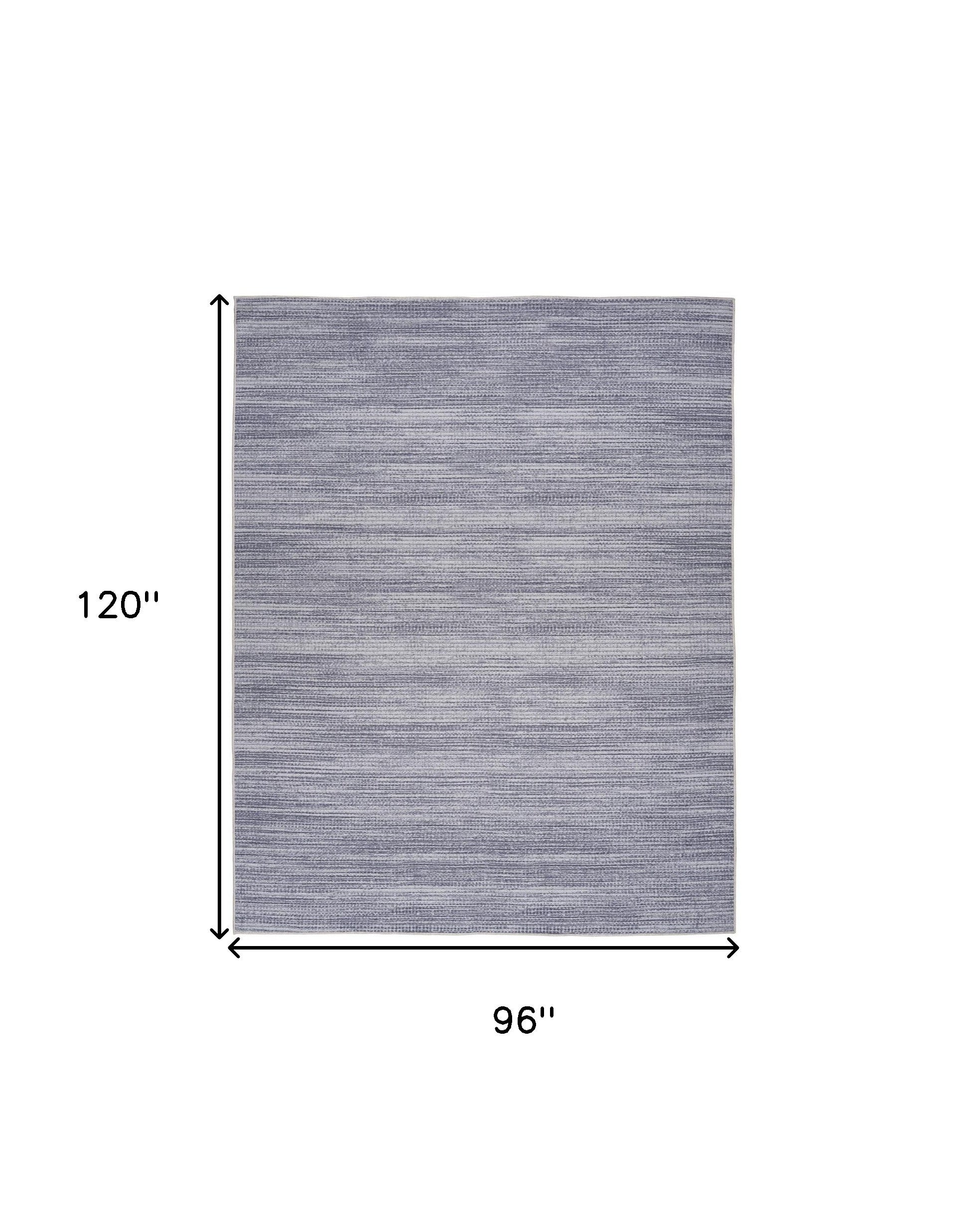 8' x 10' Gray and Ivory Abstract Power Loom Washable Non Skid Area Rug