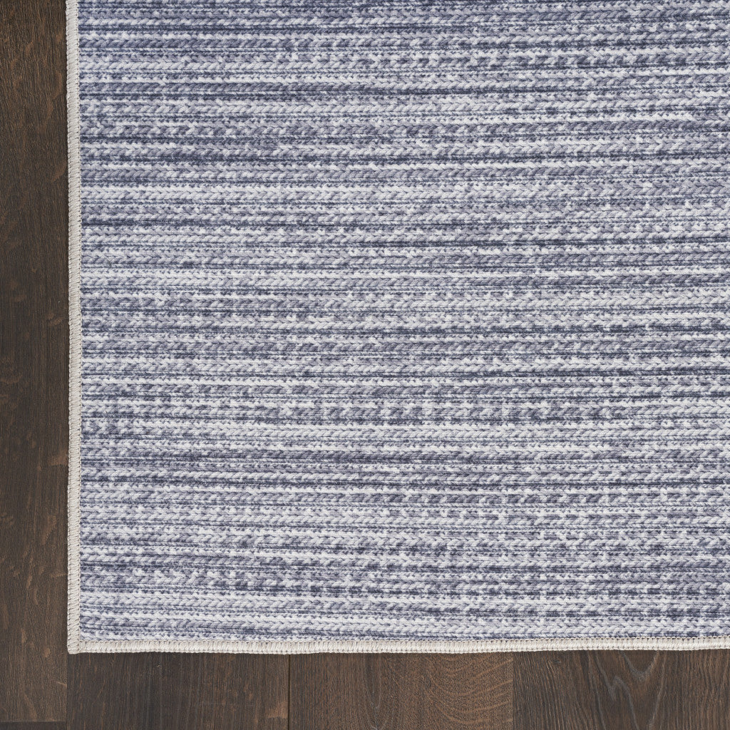 8' x 10' Gray and Ivory Abstract Power Loom Washable Non Skid Area Rug