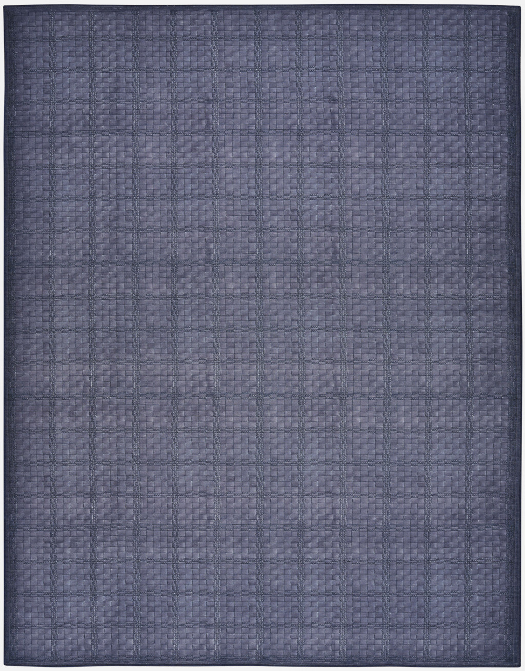 6' x 9' Blue and Gray Geometric Power Loom Washable Non Skid Area Rug