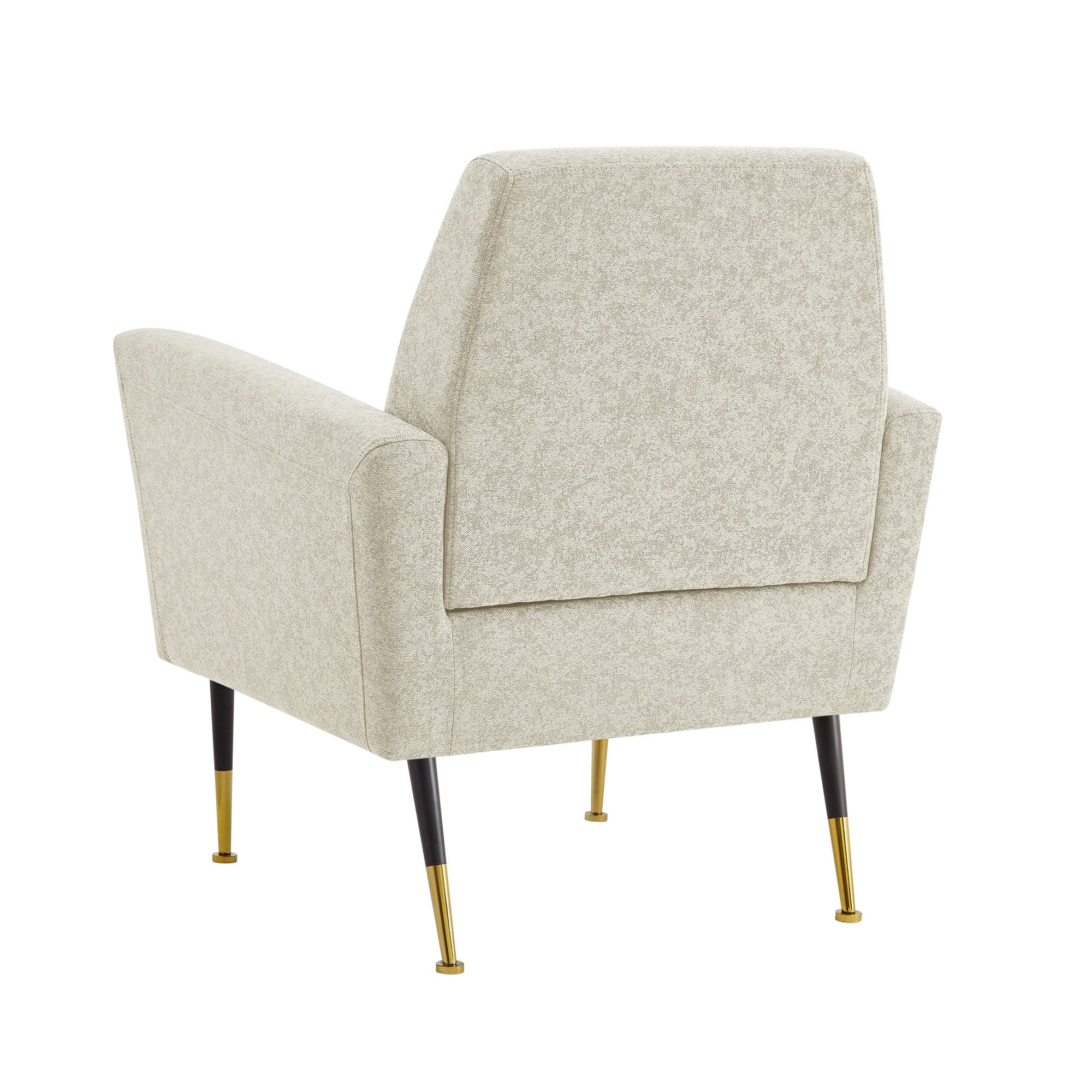 32" Gray And Gold Velvet Arm Chair