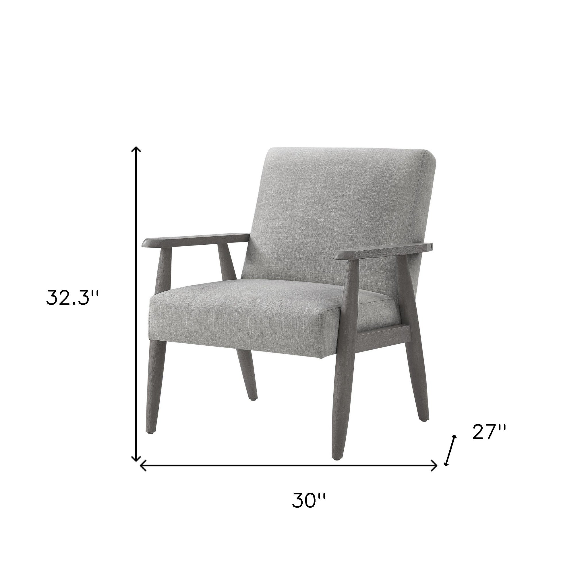 30" Gray Linen Arm Chair