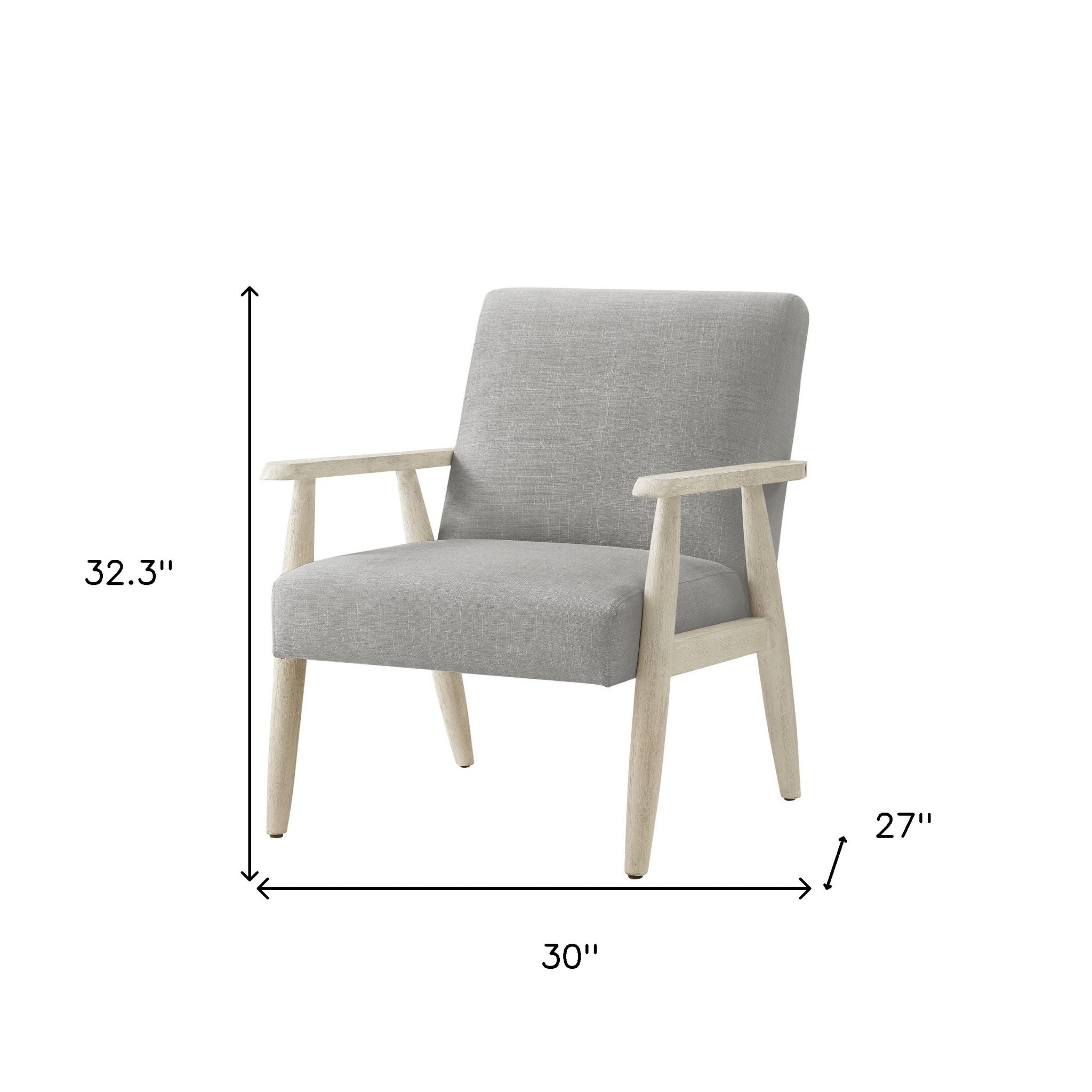 30" Gray Linen Arm Chair