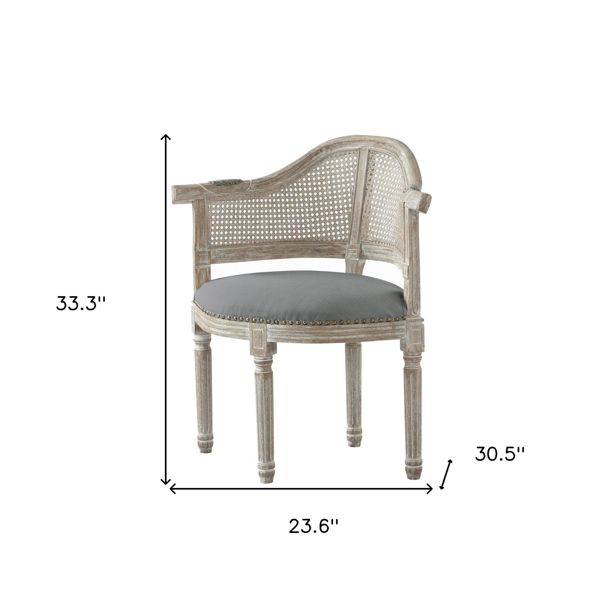 24" Beige Linen Arm Chair