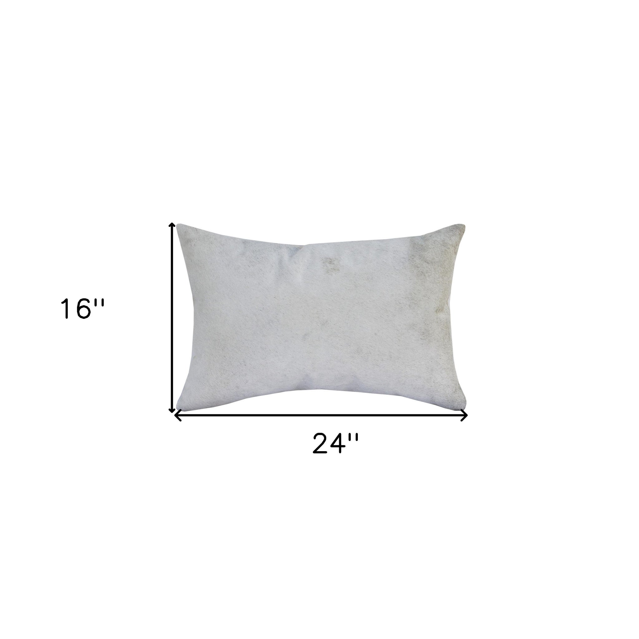 16" X 24" Ivory Faux Leather Zippered Pillow