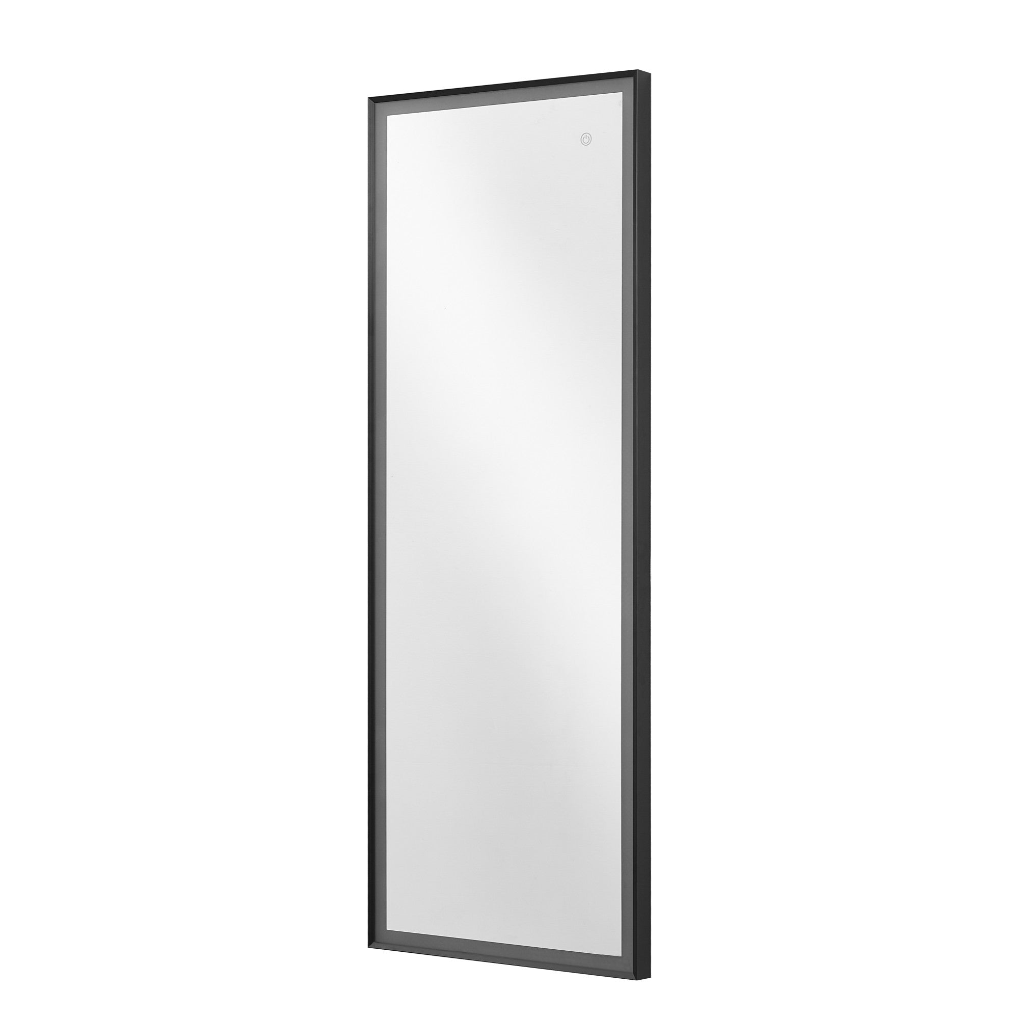 Black Lighted Rectangle Accent Framed Mirror