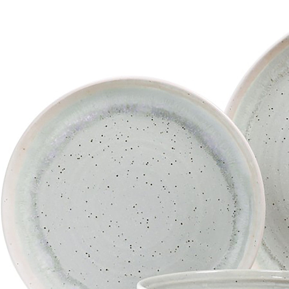 Pale Aqua Sixteen Piece Ceramic Service For Four Dinnerware Set