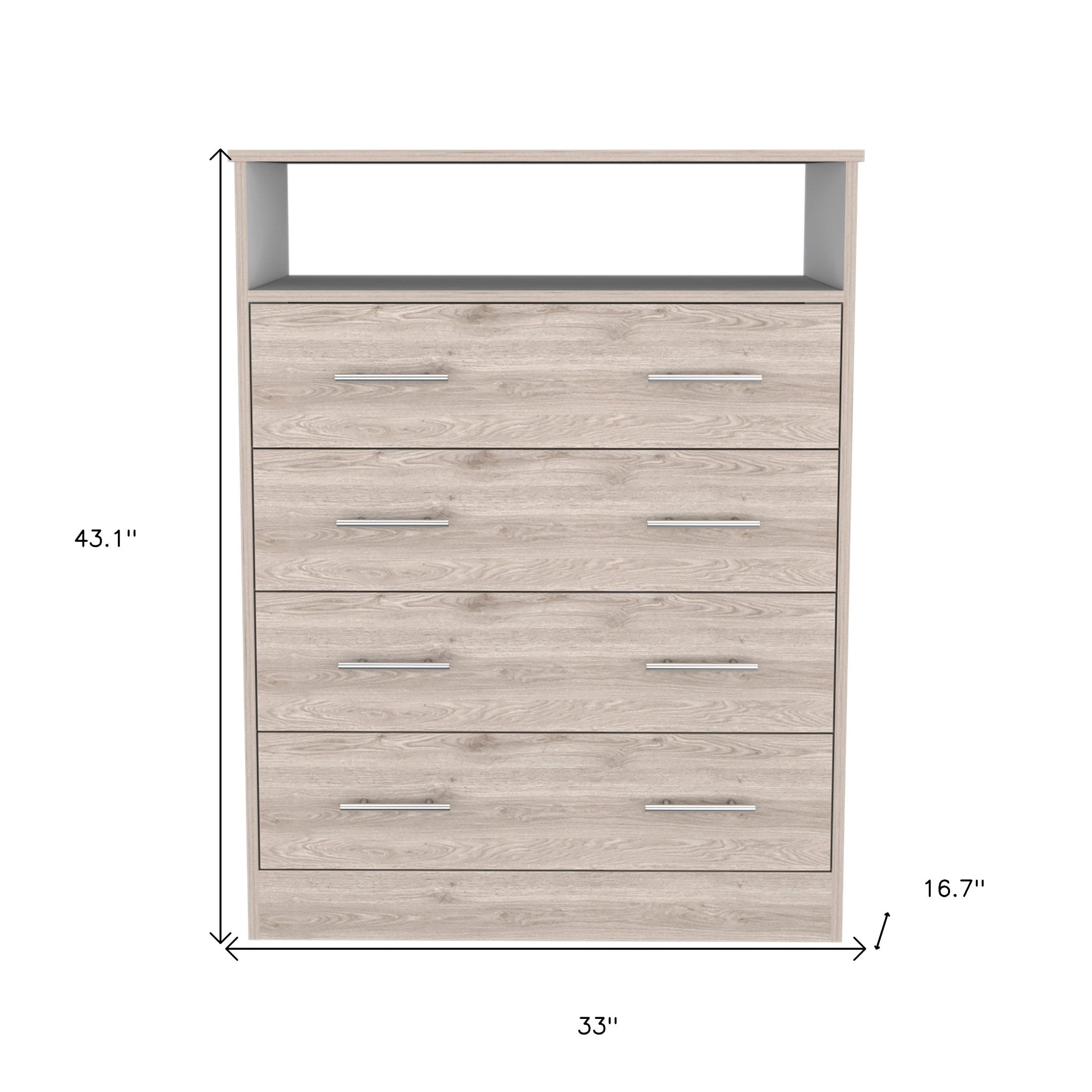 33" Oak Four Drawer Dresser