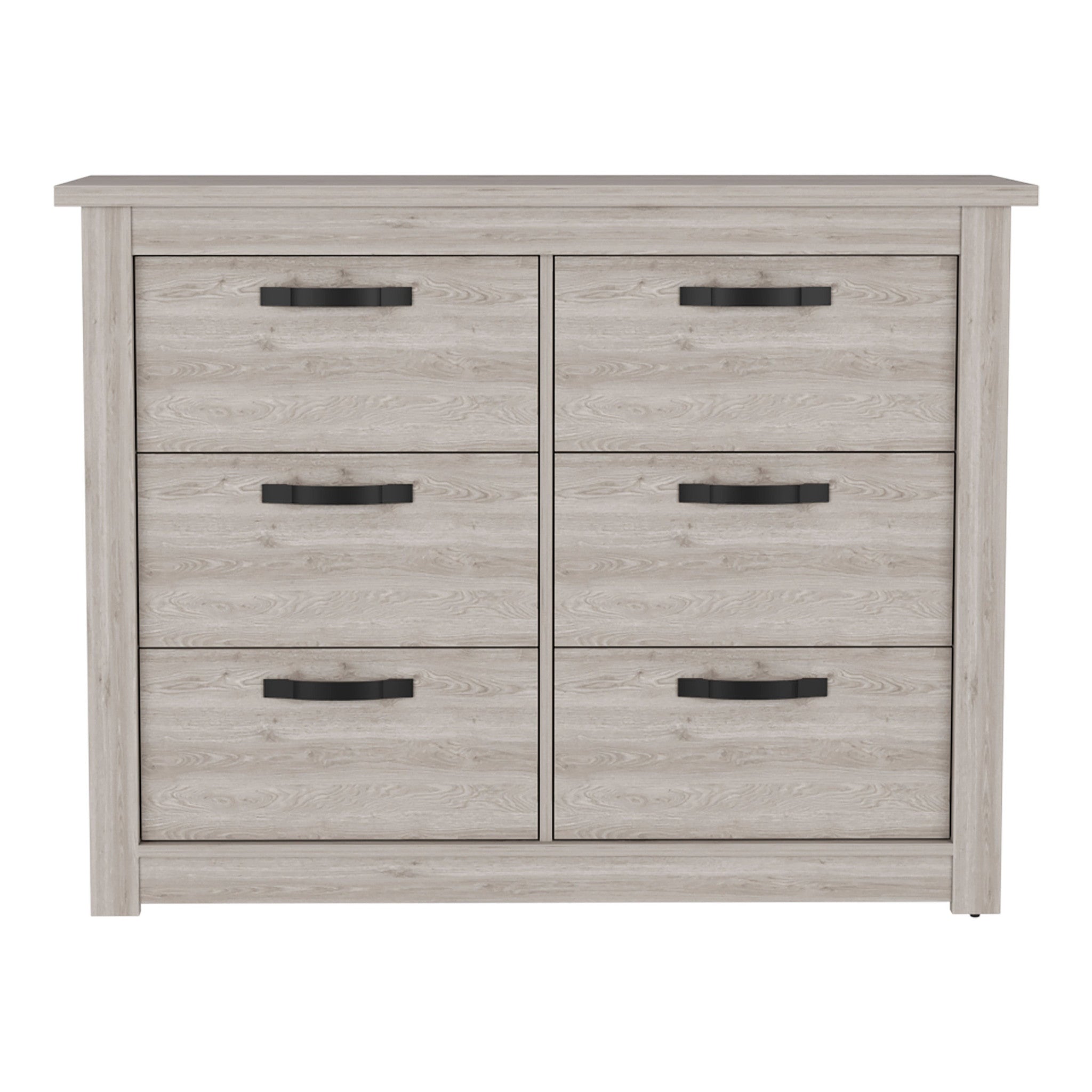 47" Oak Six Drawer Dresser