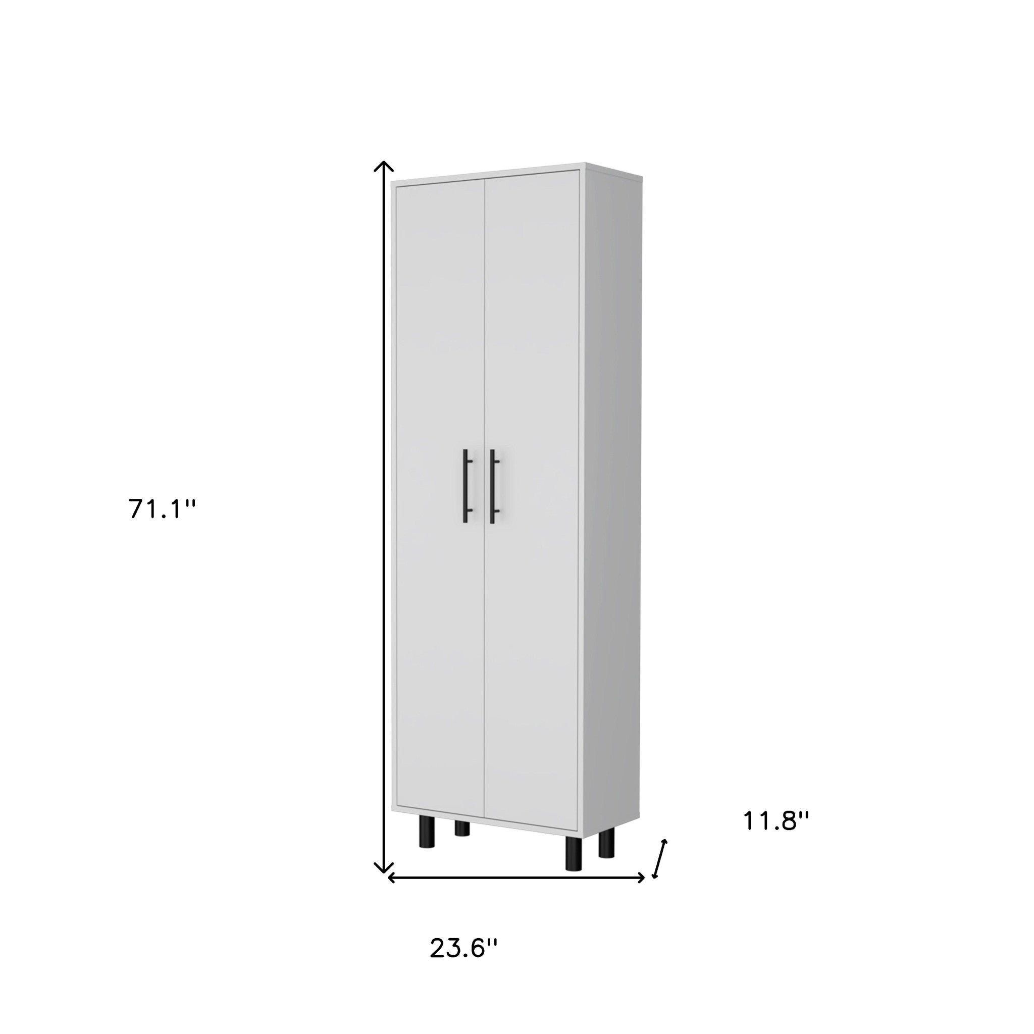 71" White Tall Pantry Cabinet