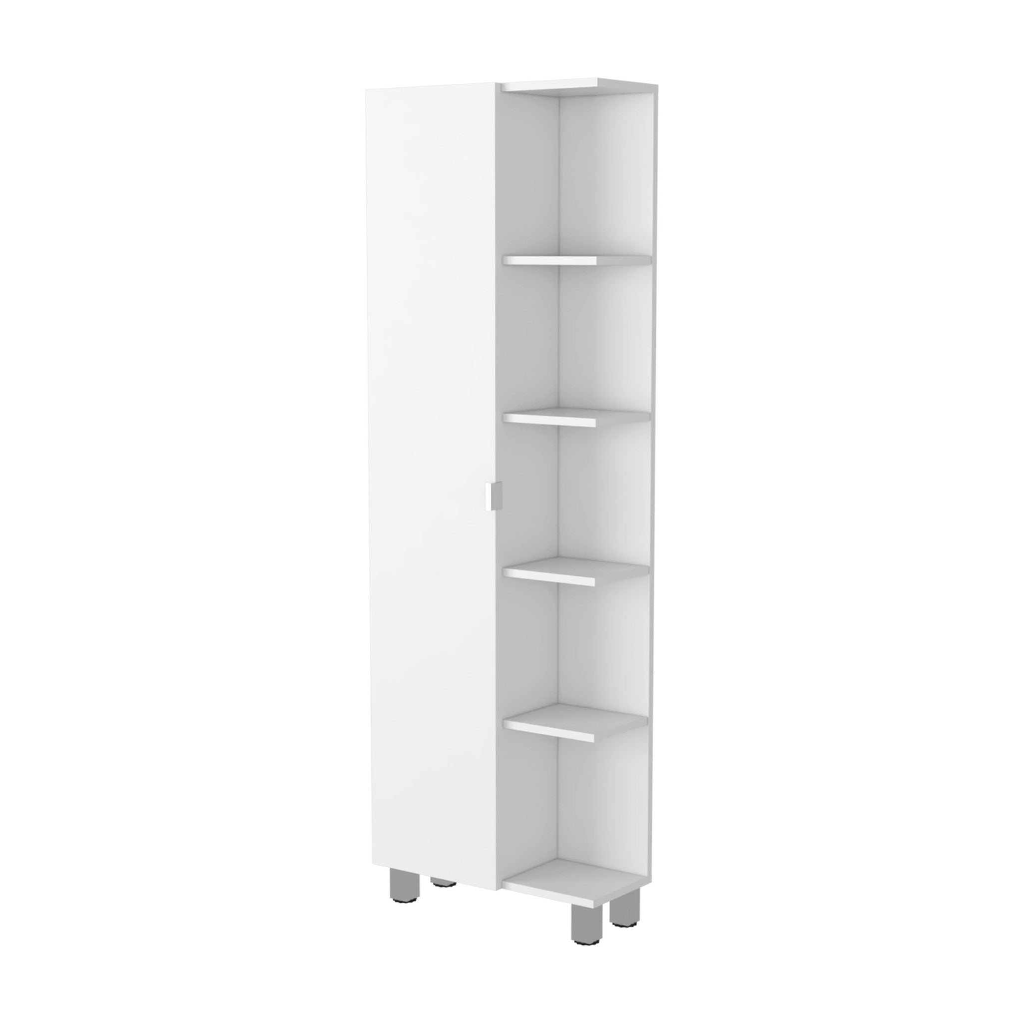 20" White Accent Cabinet With Nine Shelves