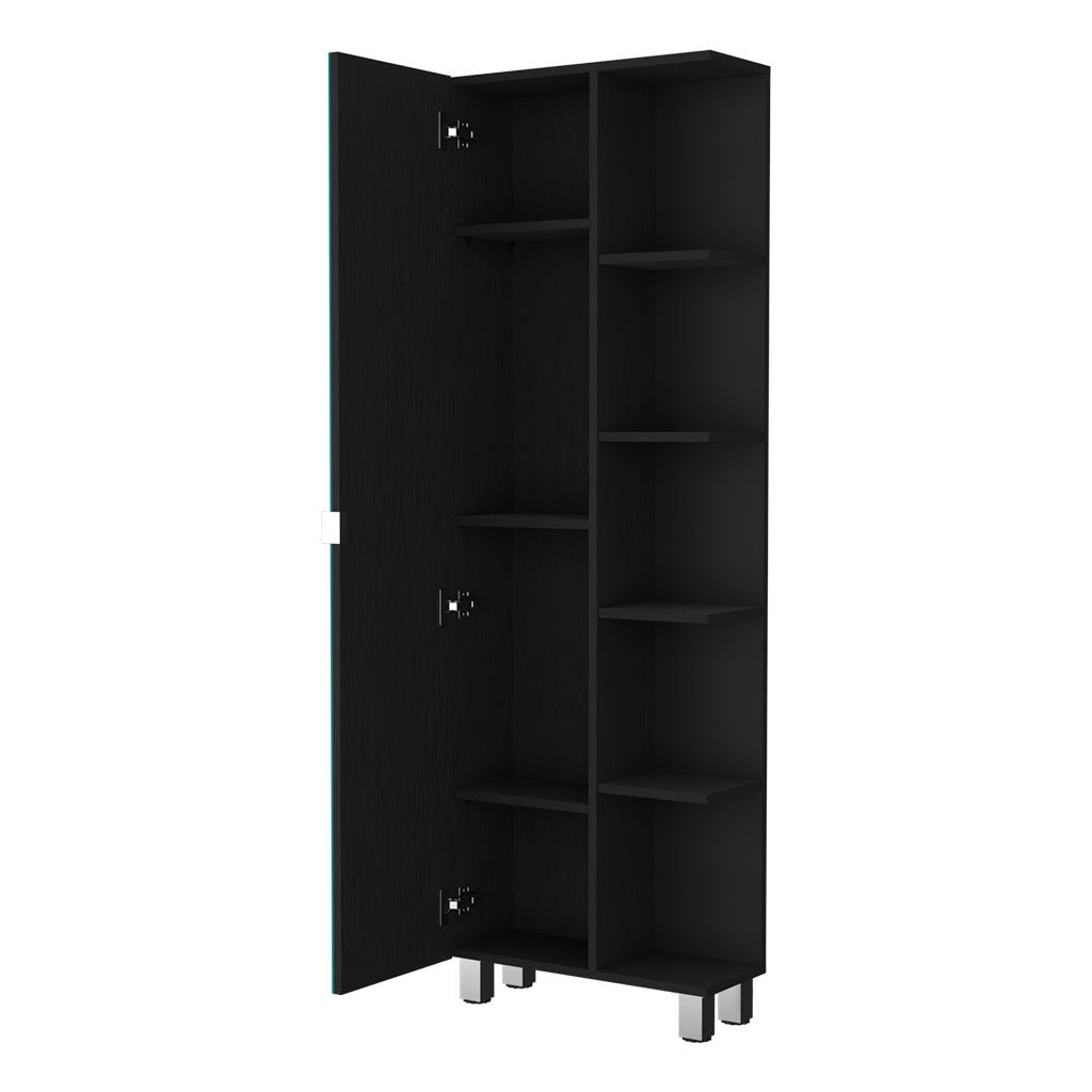 20" Black Accent Cabinet With Nine Shelves