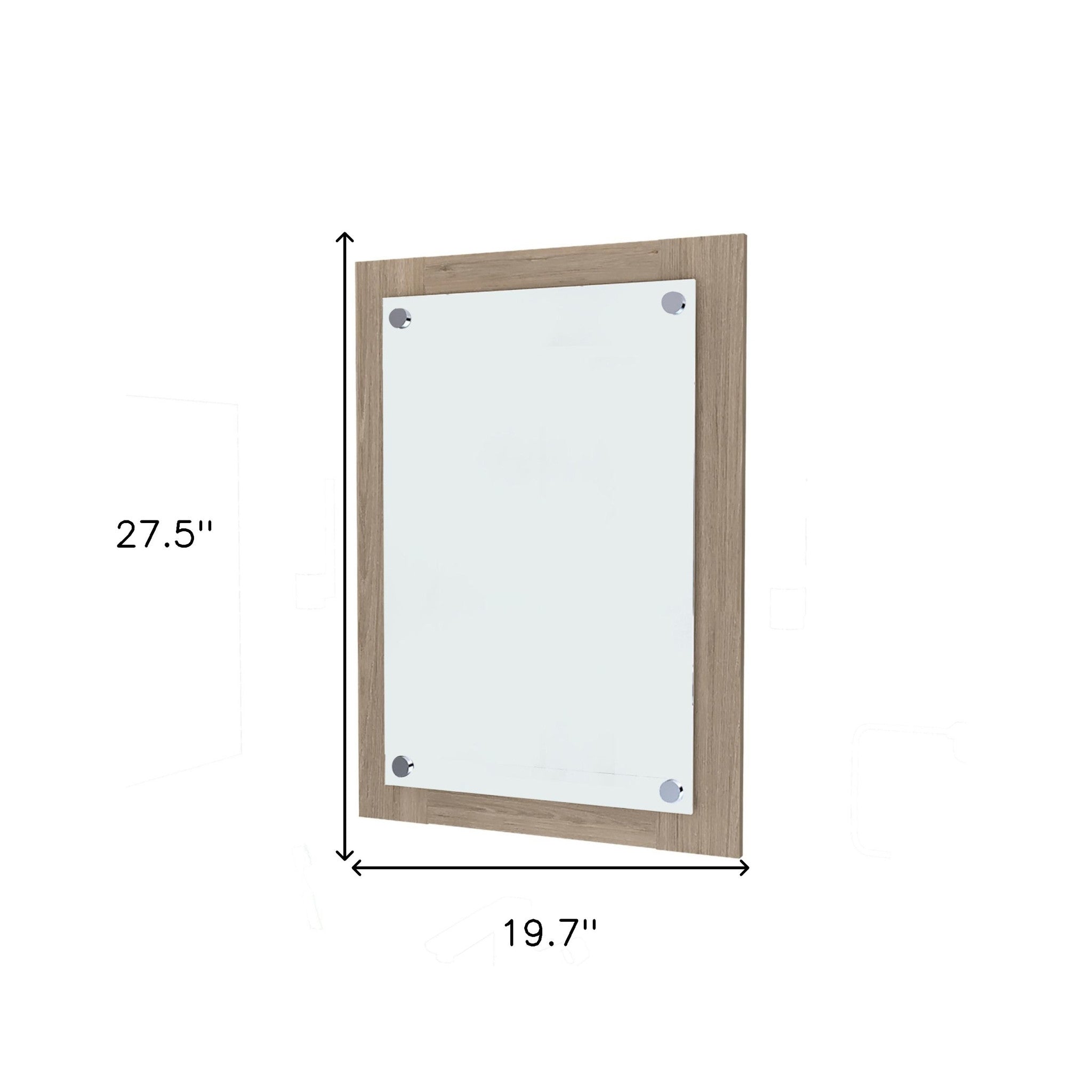 28" Brown Framed Accent Mirror