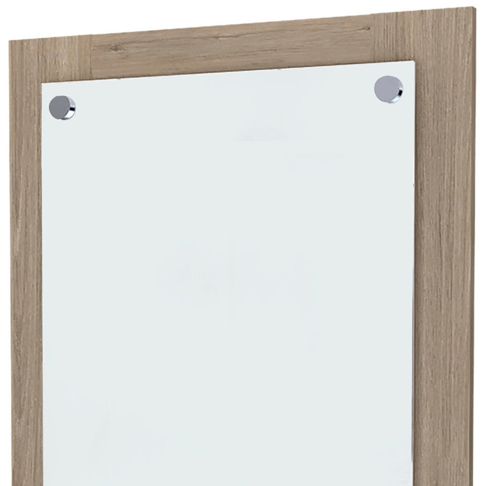 28" Brown Framed Accent Mirror