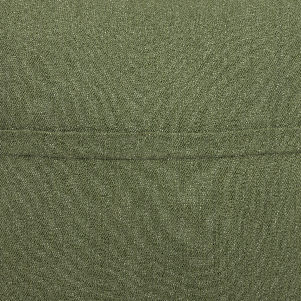 20" Forest Green Cotton Throw Pillow With Buttons