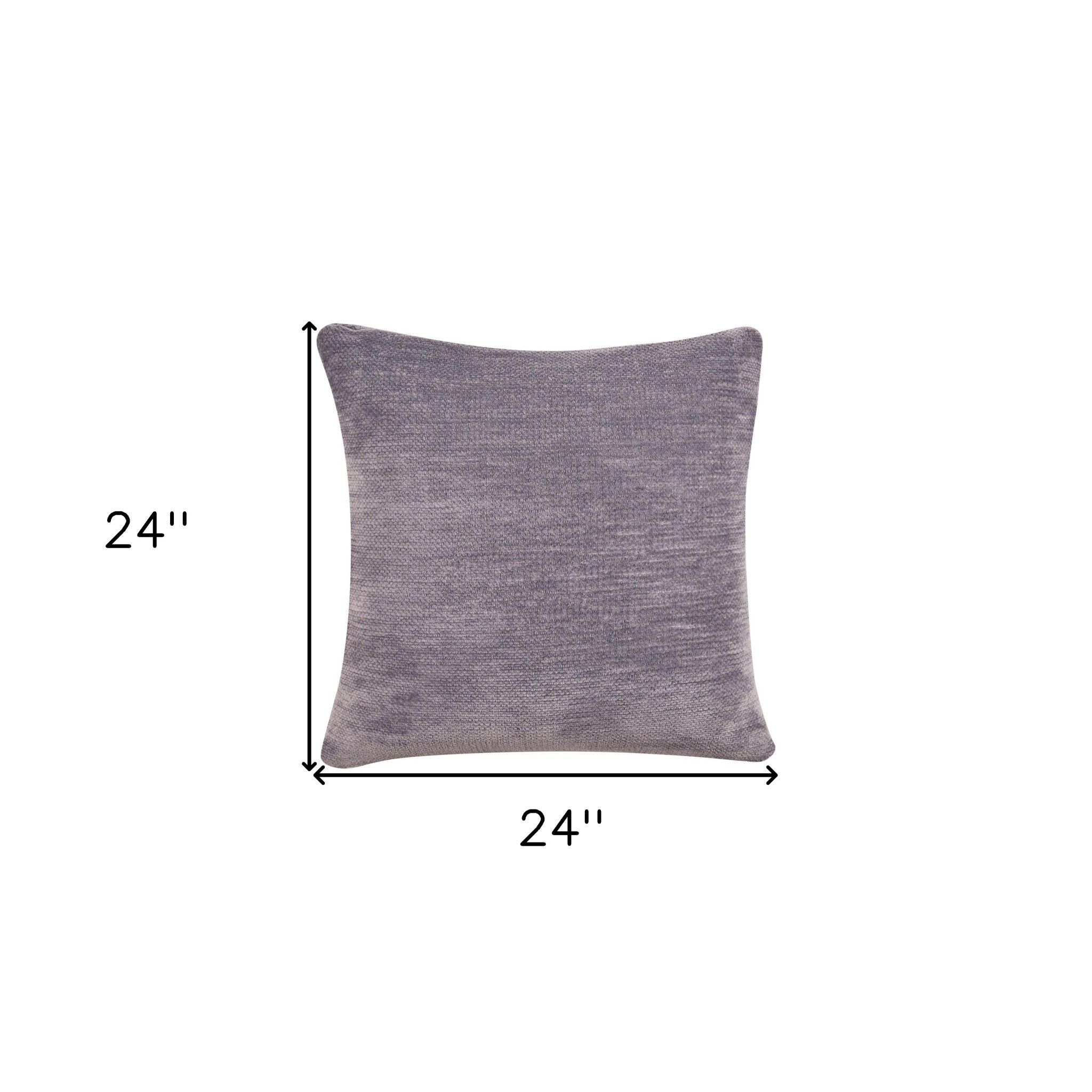 24" X 24" Gray Chenille Zippered Pillow