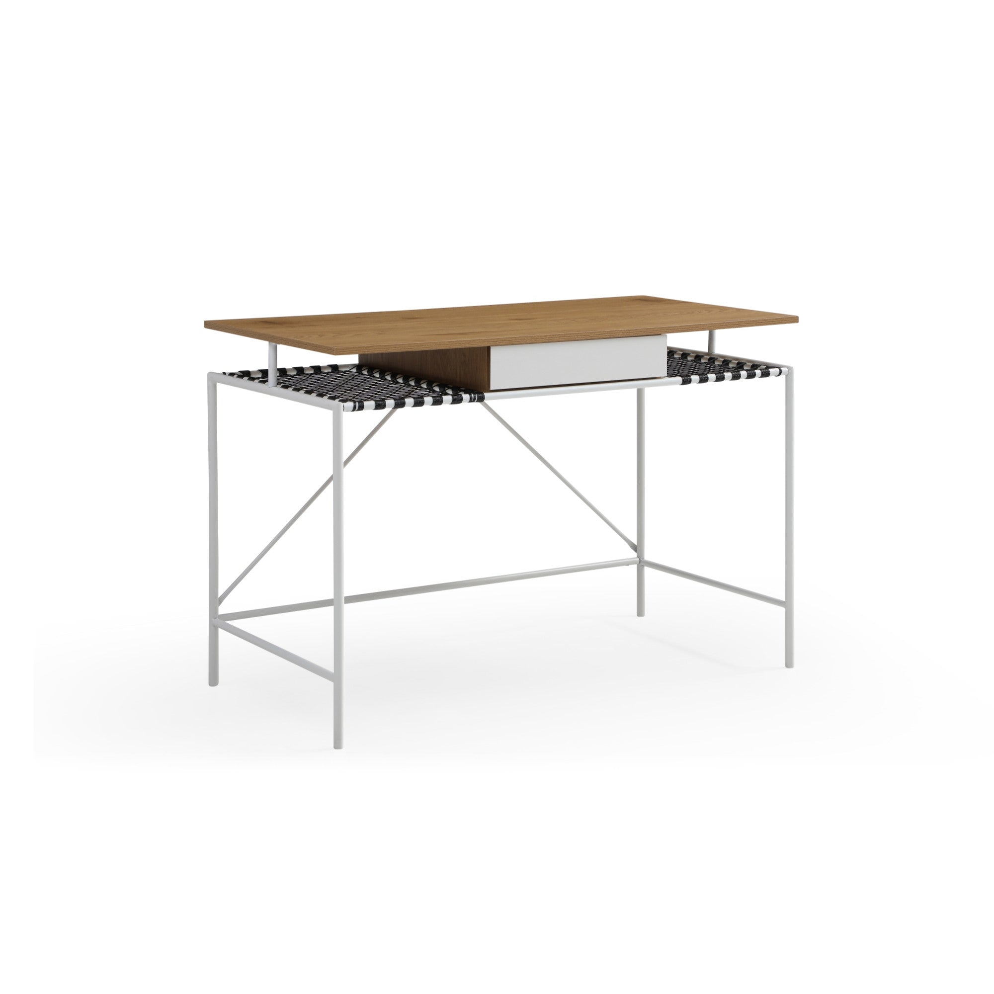 43" Natural and Black Writing Desk