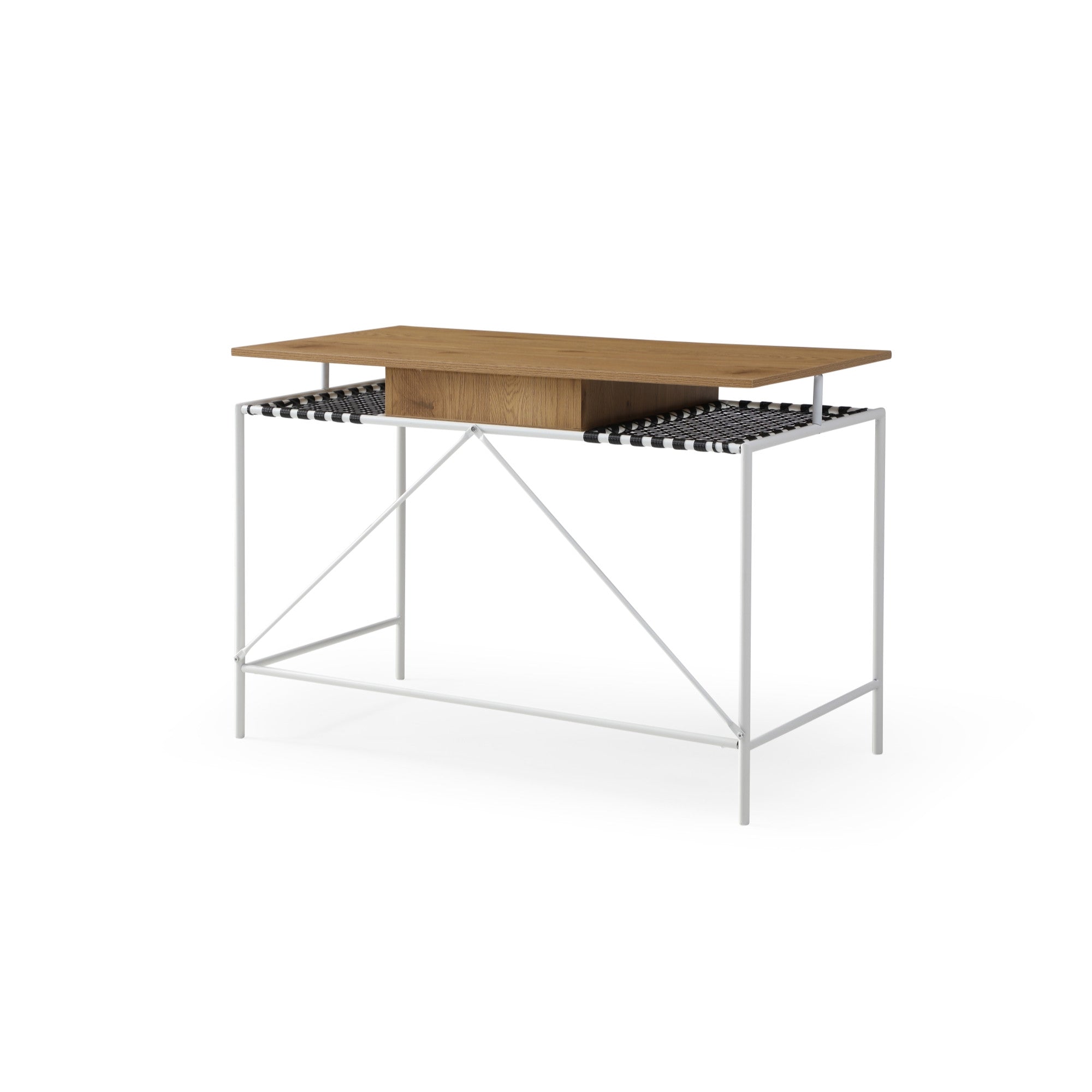 43" Natural and Black Writing Desk