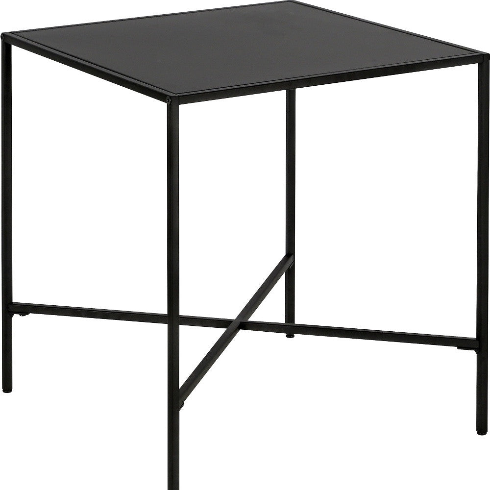 22" Black Steel Square End Table