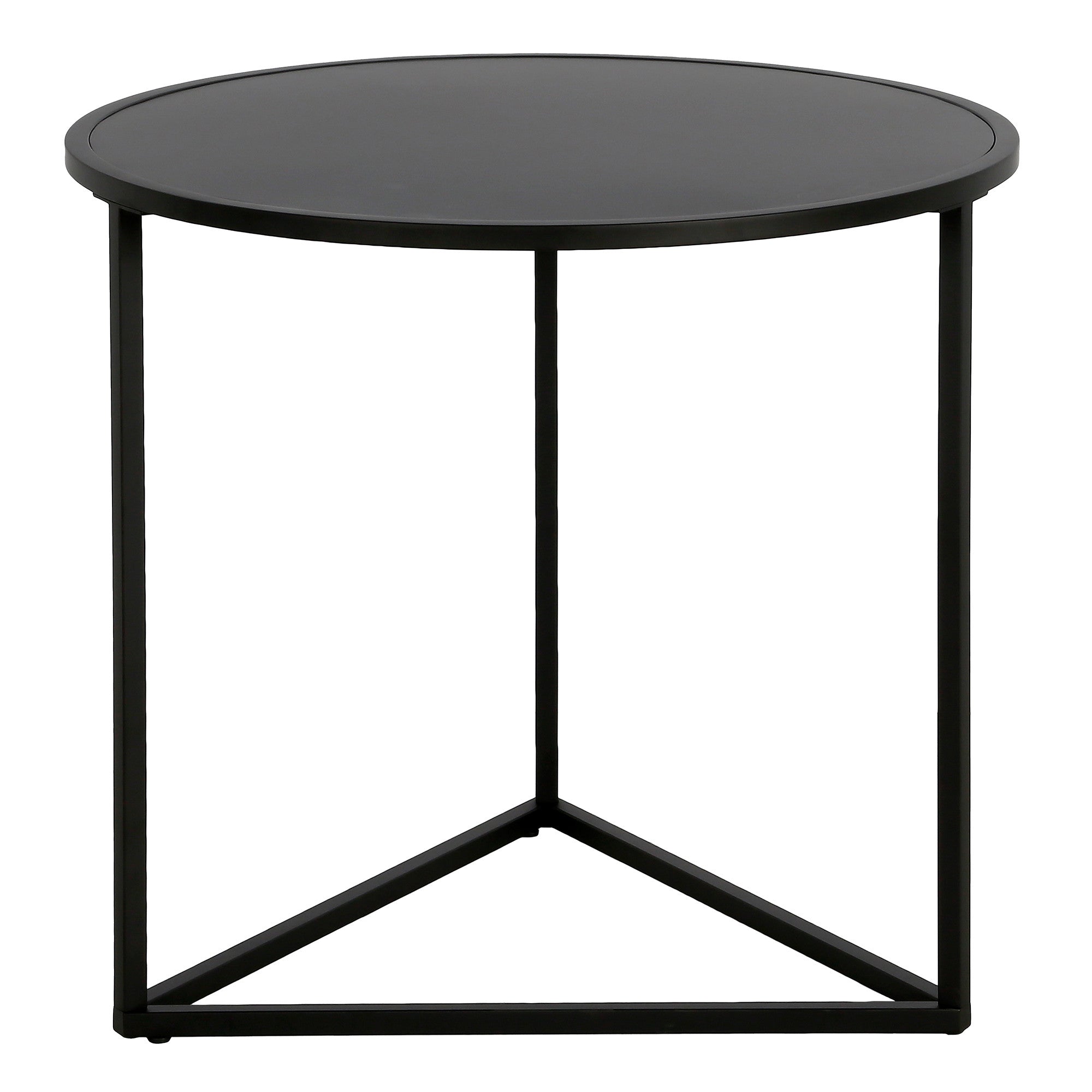 22" Black Steel Round End Table