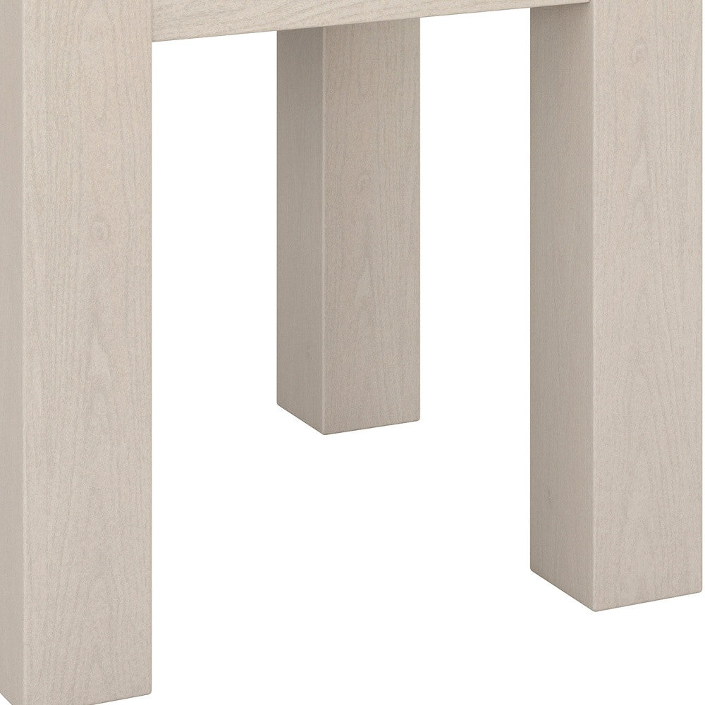 22" Alder White Wood Square End Table