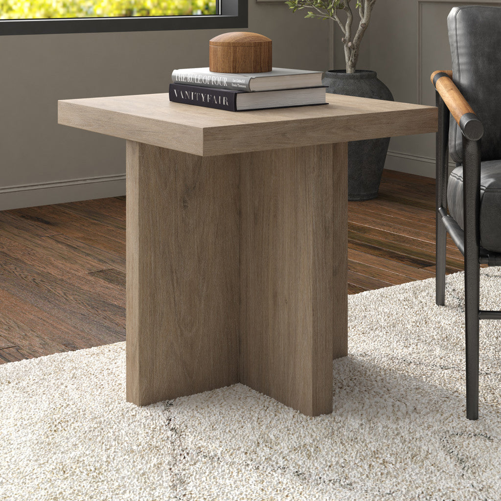 22" Gray Wood Square End Table