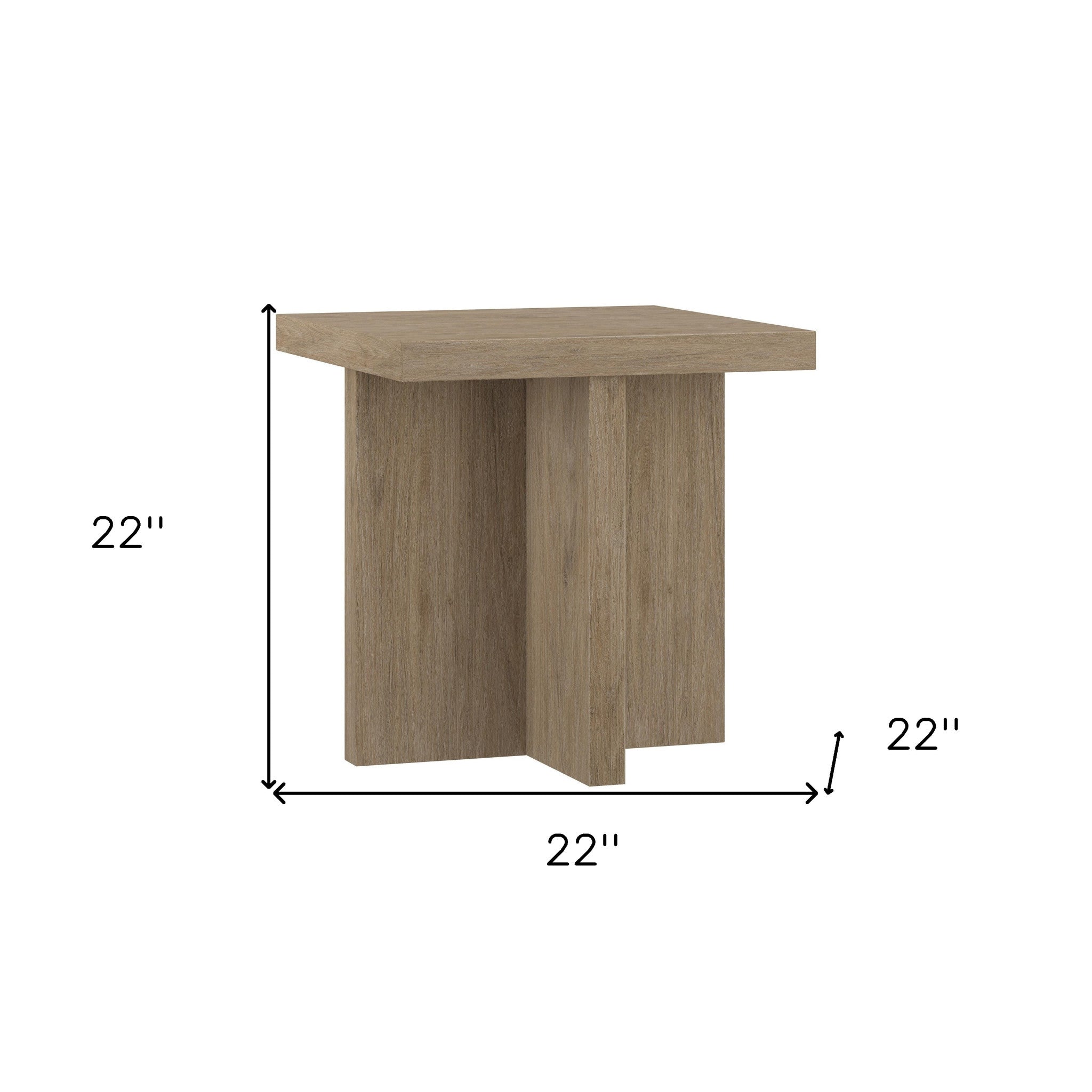 22" Gray Wood Square End Table