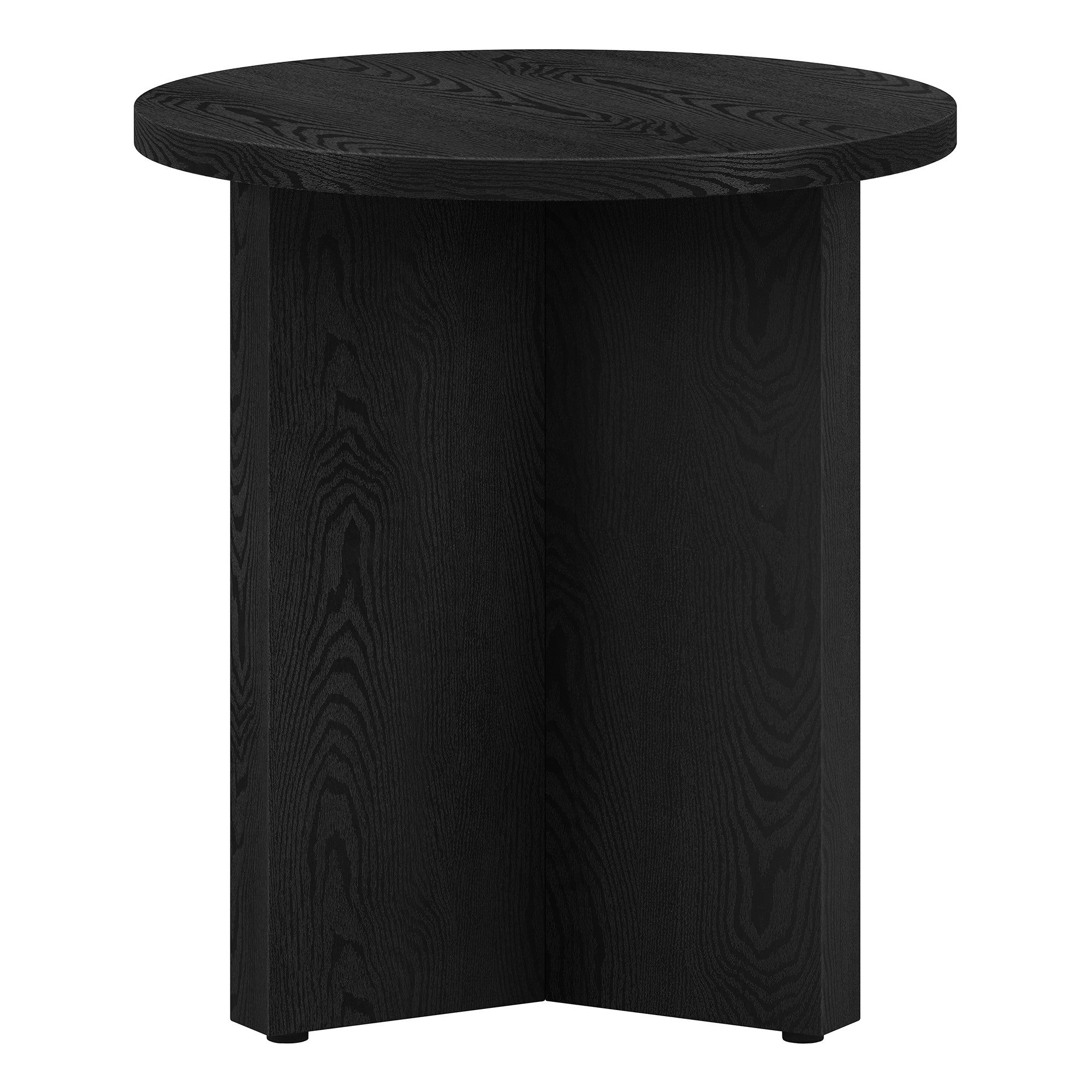 22" Black Wood Round End Table