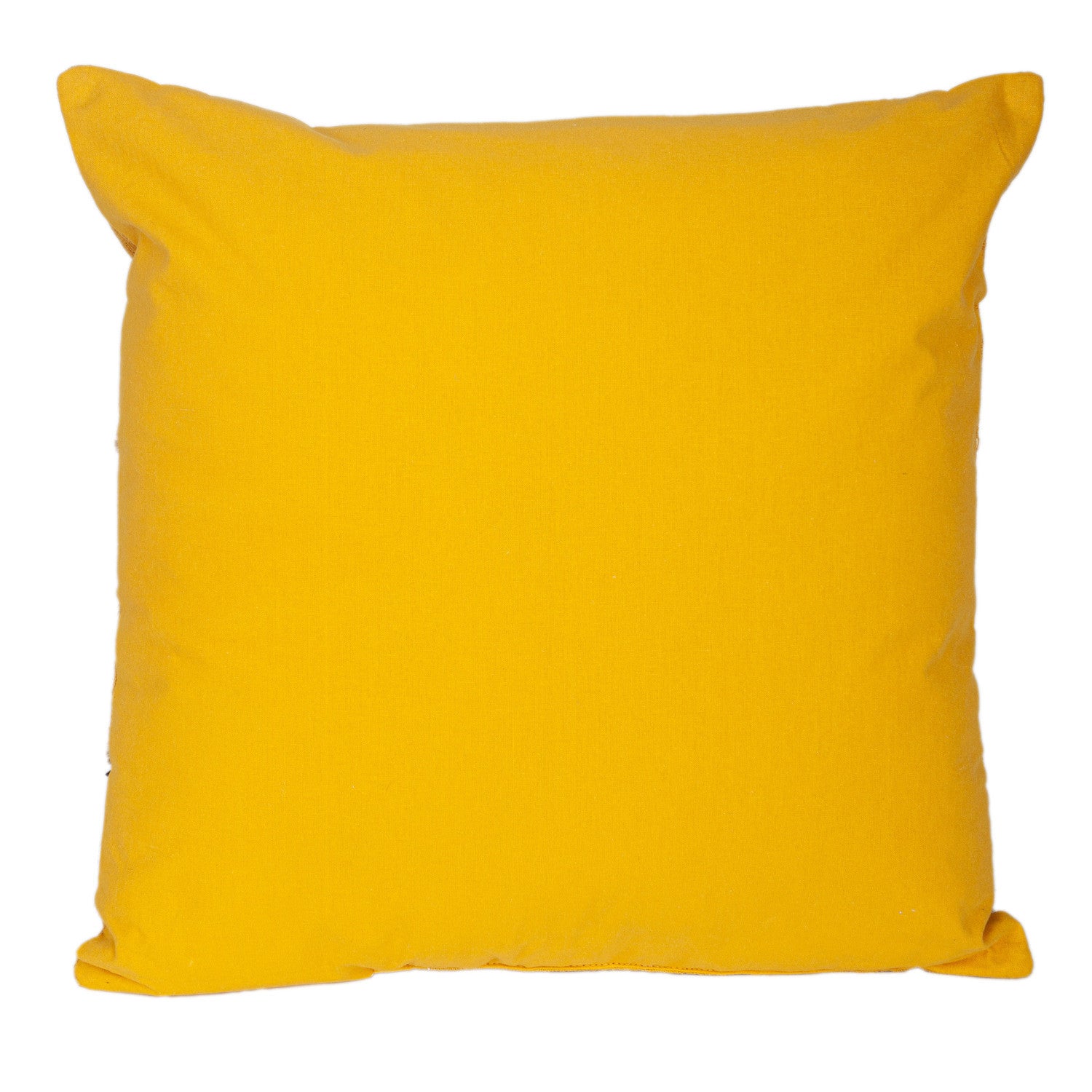 18" Yellow Striped Cotton Throw Pillow With Texture