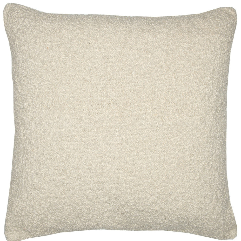 20" Ivory Throw Pillow With Shag