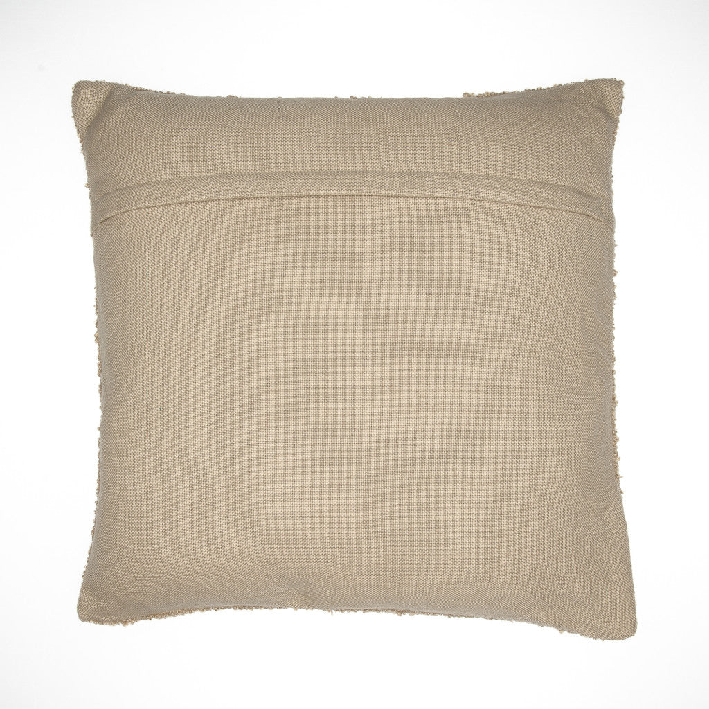 20" Ivory Throw Pillow With Shag