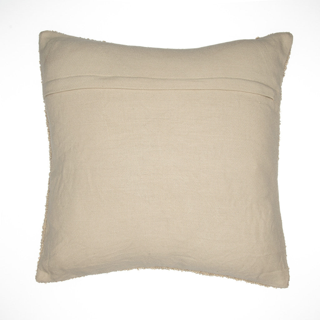 20" Ivory Throw Pillow With Shag