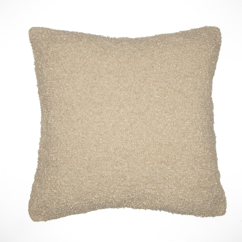 20" Ivory Throw Pillow With Shag