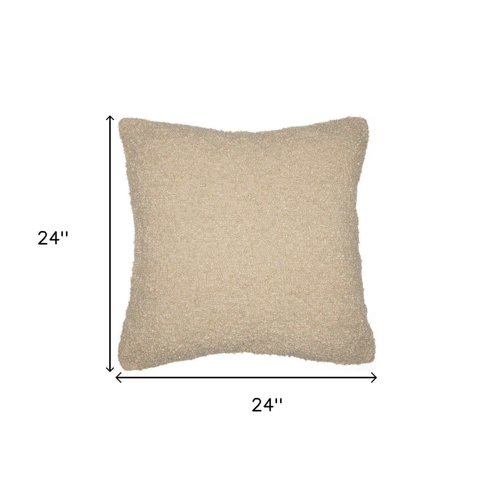 20" Ivory Throw Pillow With Shag