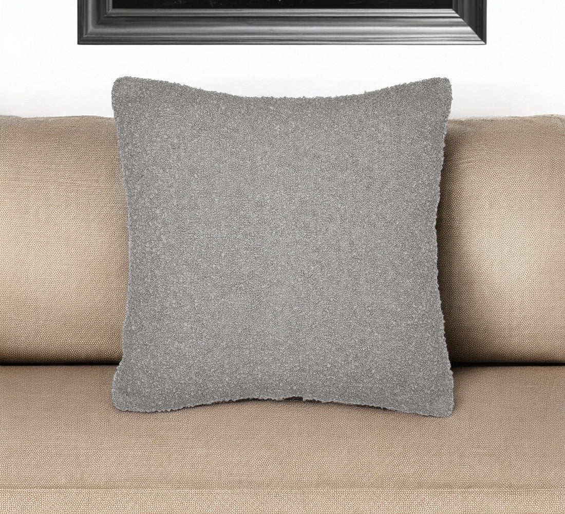 20" Ivory Throw Pillow With Shag