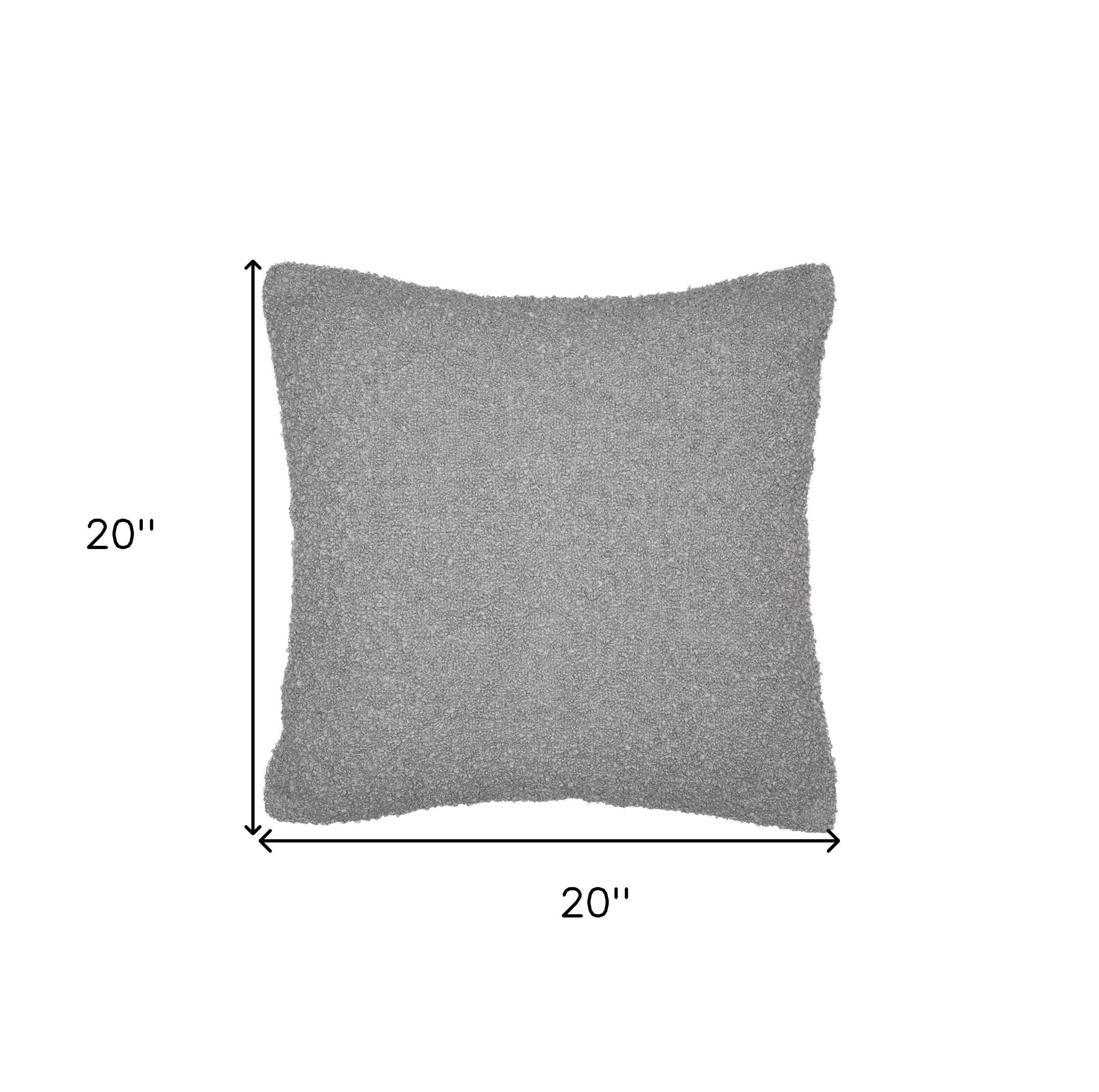 20" Ivory Throw Pillow With Shag