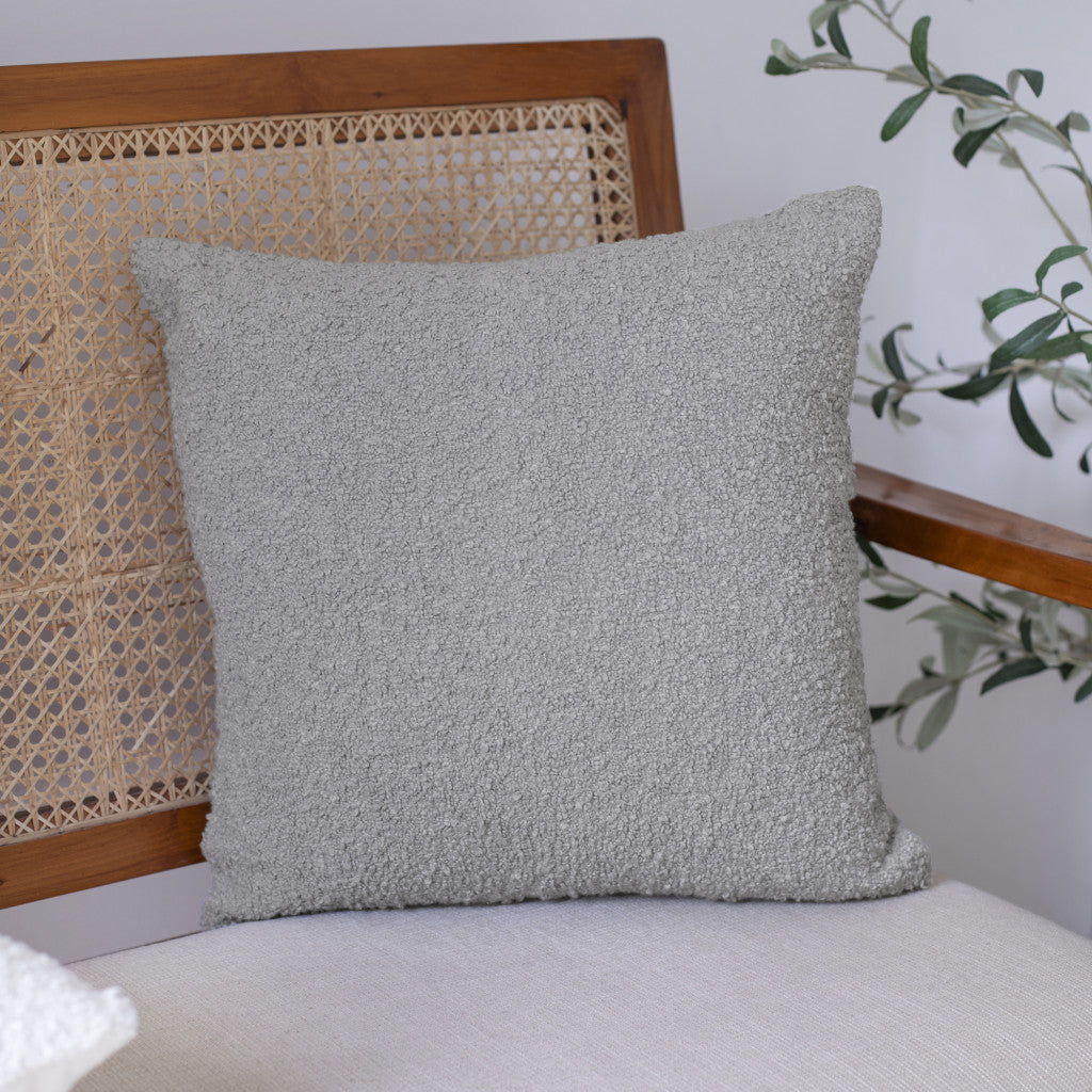 20" Ivory Throw Pillow With Shag